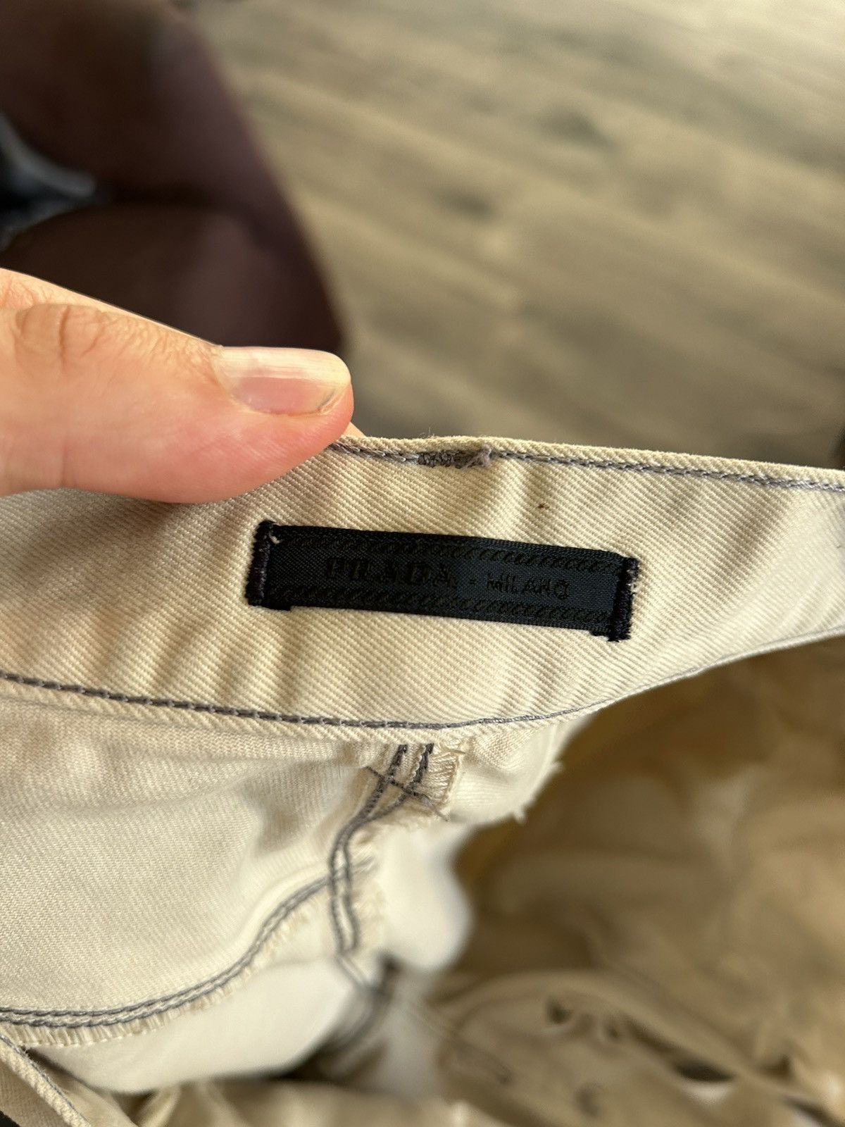 Prada Slim Fit Beige Washed Jeans Size US 34 / EU 50 - 13 Thumbnail