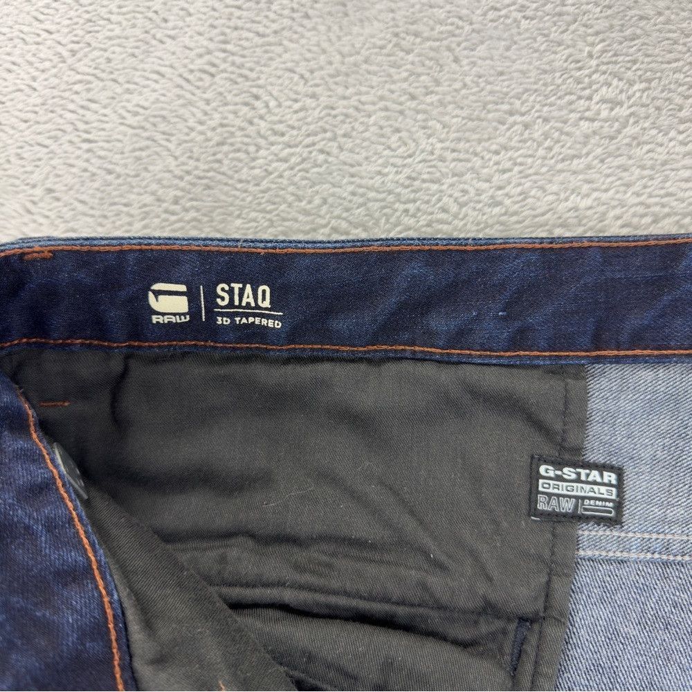 G-Star Vintage G-Star Men's Sz 40x31 Staq 3D Tapered Dark Indigo D Size US 40 / EU 56 - 6 Thumbnail