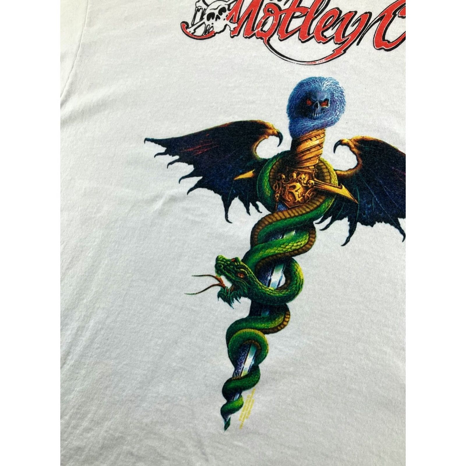 Vintage VINTAGE Motley Crue Shirt Mens 2XL White Band Tee Snake Skull Wings T-Shirt Rock Motorhead? Size US XXL / EU 58 / 5 - 6 Thumbnail
