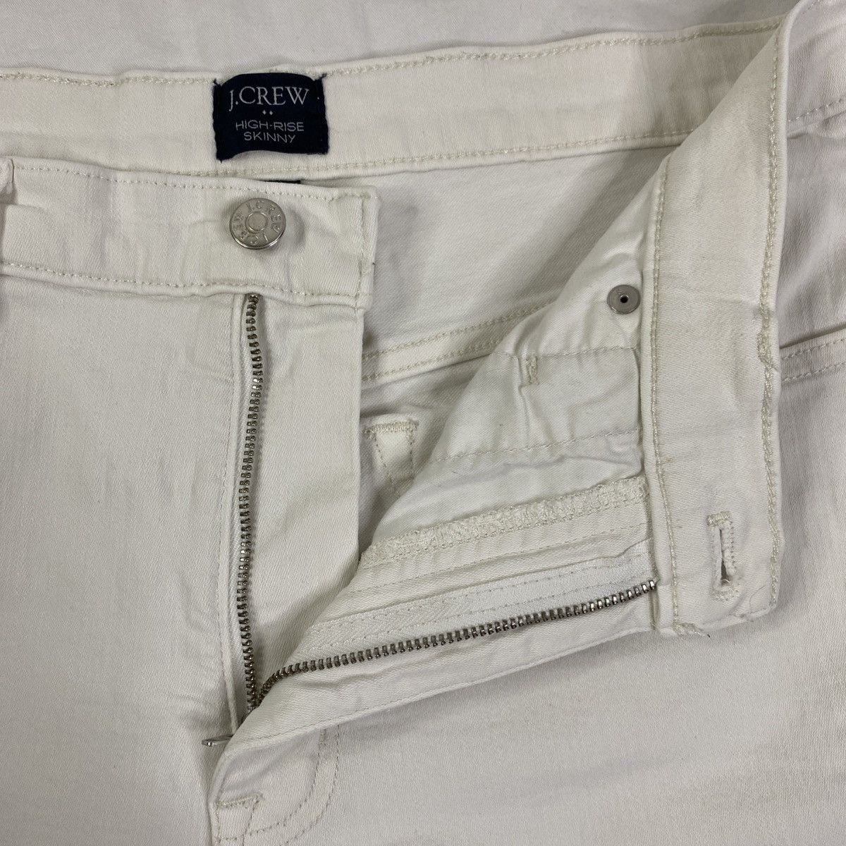 J.Crew J.Crew Jeans Women's White Sz 31 High Rise Skinny Slim EUC Size 31" - 6 Thumbnail