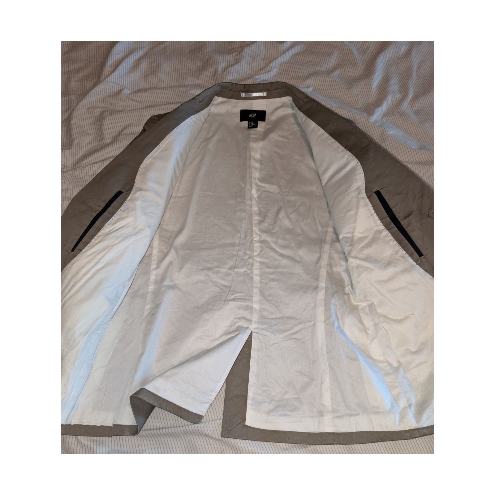 H&M H&M Cotton Blazer Jacket 40R Two Button Taupe Brown Men's Size 40R - 3 Thumbnail