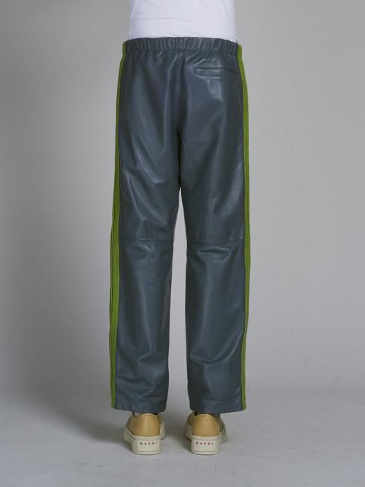 Marni o1w1db10326 Teal Nappa Leather Track Pants in Blue Size US 36 / EU 52 - 2 Thumbnail