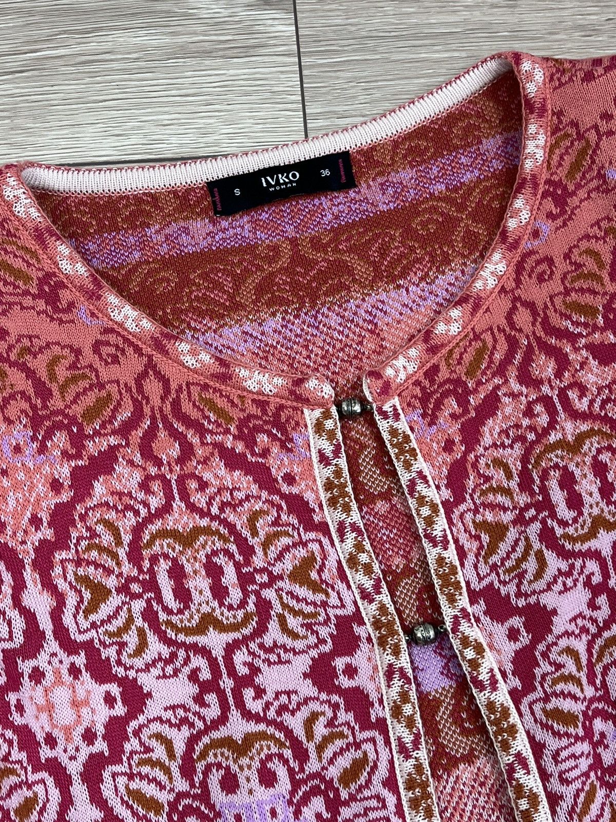 Other IVKO Jacquard Women Cardigan Magnet Button Boho Style Size S Size S / US 4 / IT 40 - 7 Thumbnail