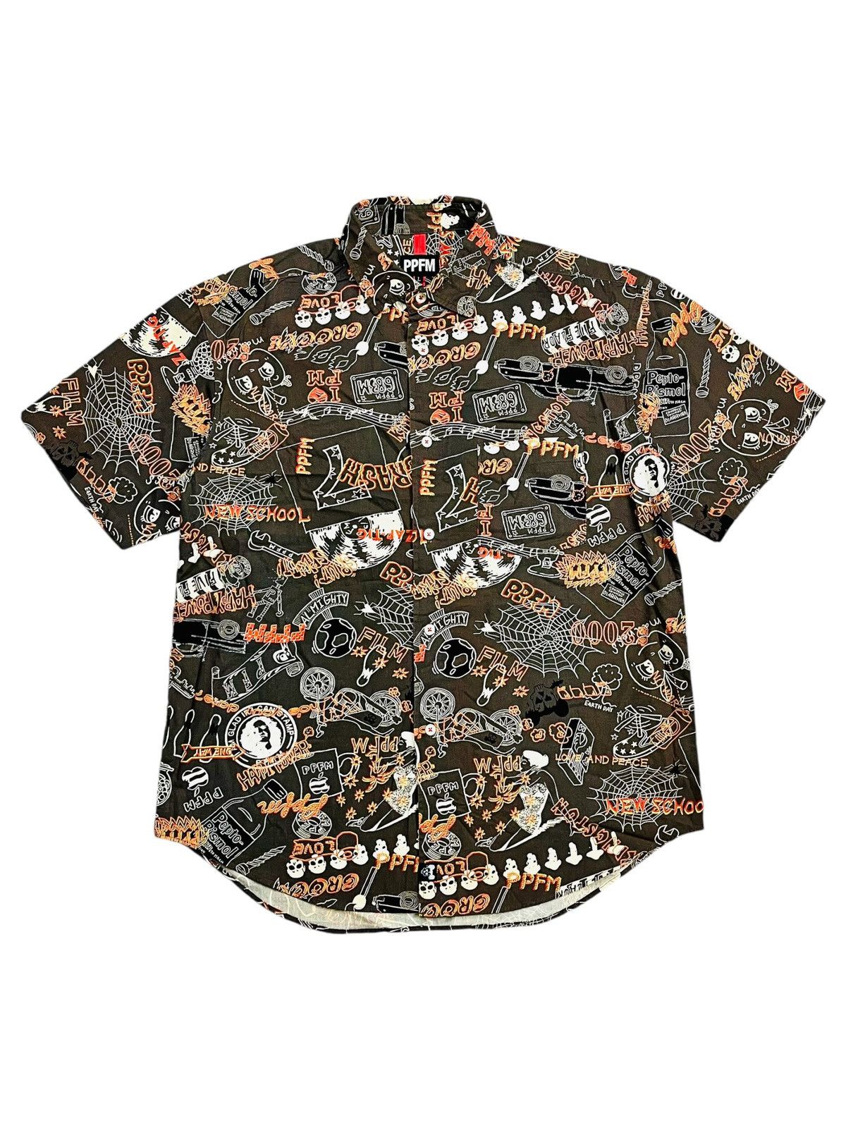 If Six Was Nine × Le Grande Bleu (L.G.B.) × PPFM 2006 PPFM - Printed Spiderweb & Skull Shirt Size US M / EU 48-50 / 2 - 1 Thumbnail