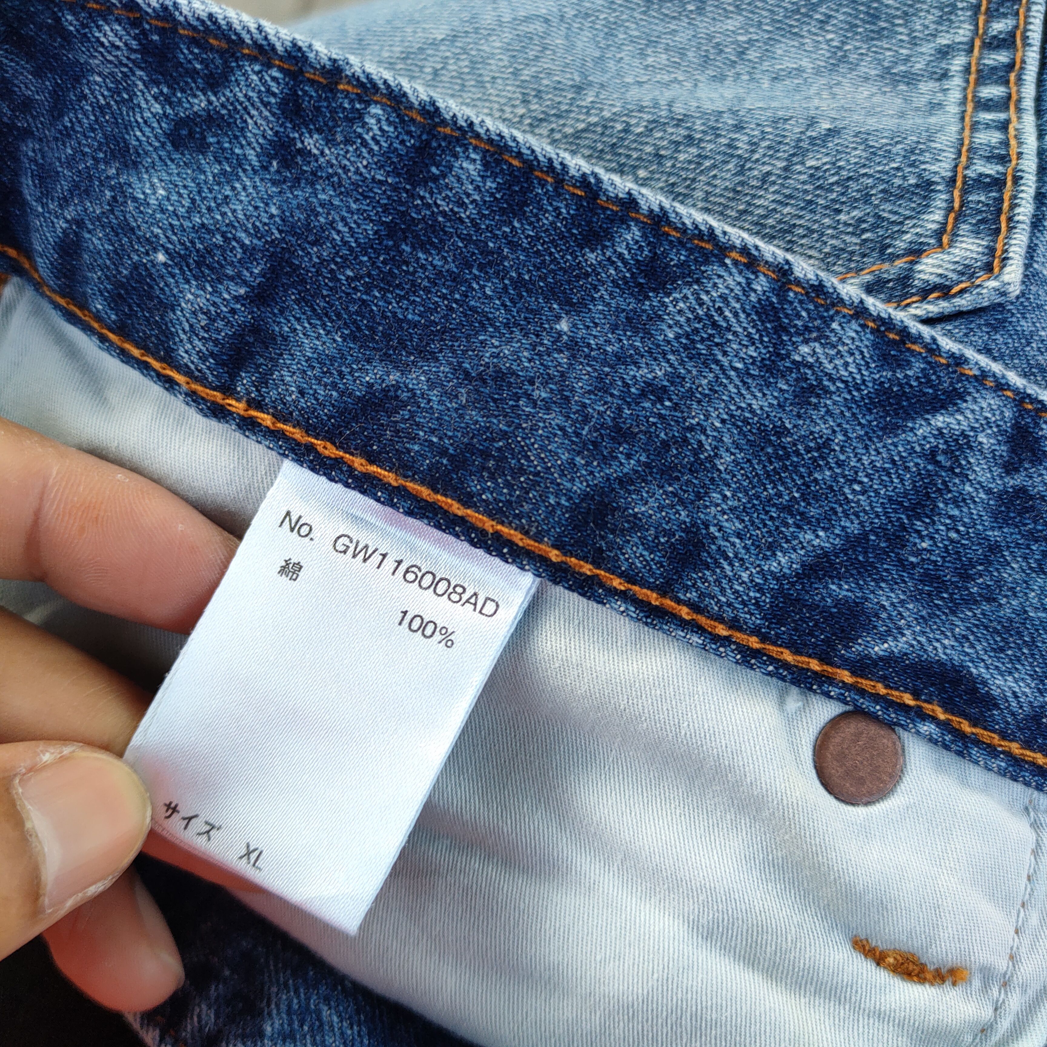 Global Work VINTAGE GLOBAL WORK FADED DISTRESSED DENIM JEAN PANTS Size US 35 - 10 Thumbnail