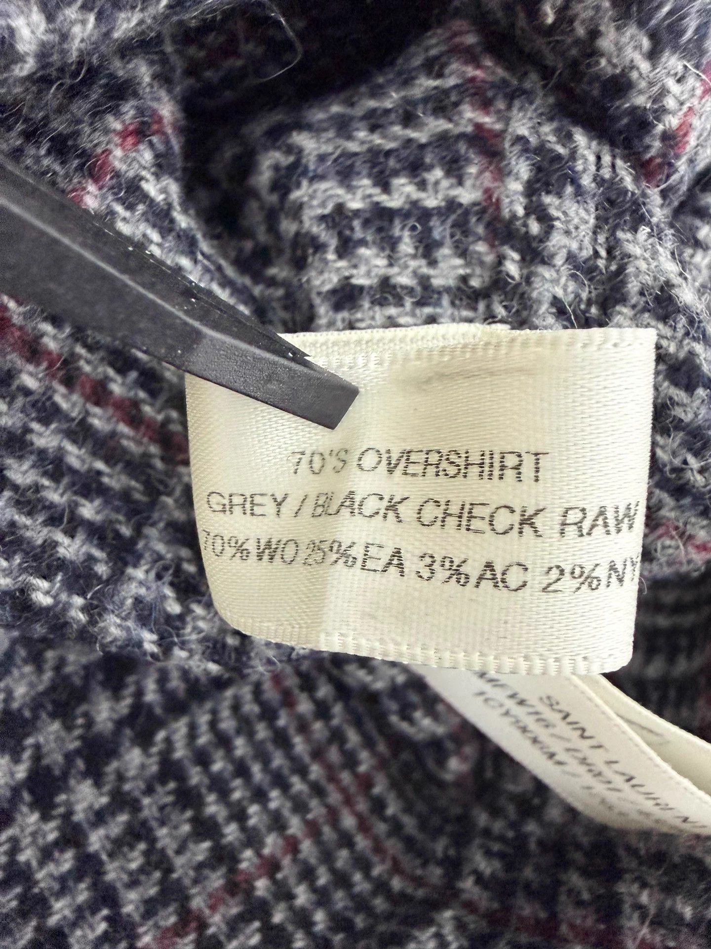 Saint Laurent Paris SLP 16FW Hedi POW Check Wool Overshirt Sample S Size US S / EU 44-46 / 1 - 7 Thumbnail