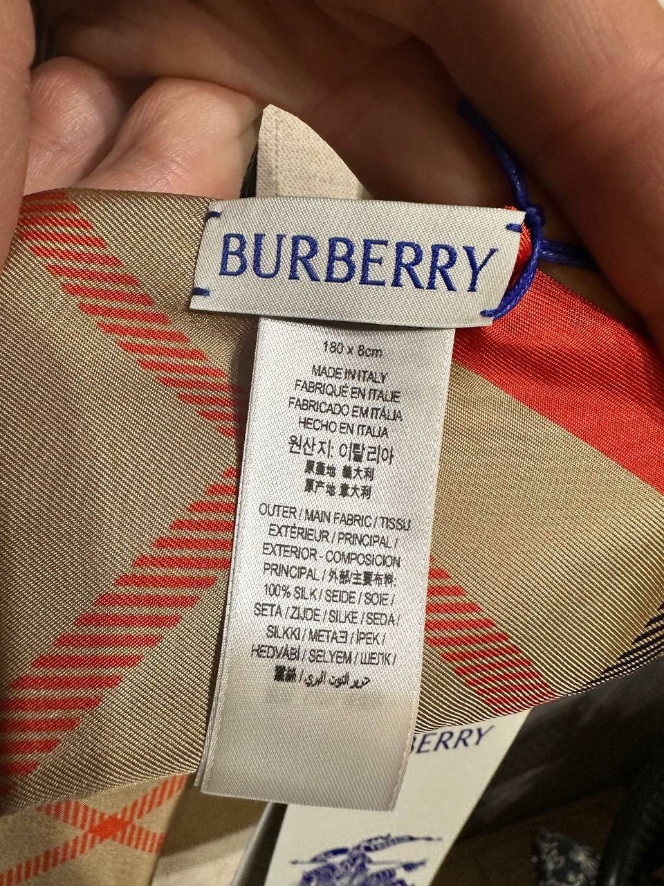 Burberry Burberry Silk Scarf Nova Check Slim Logo Print New 100% Auth Size ONE SIZE - 3 Thumbnail