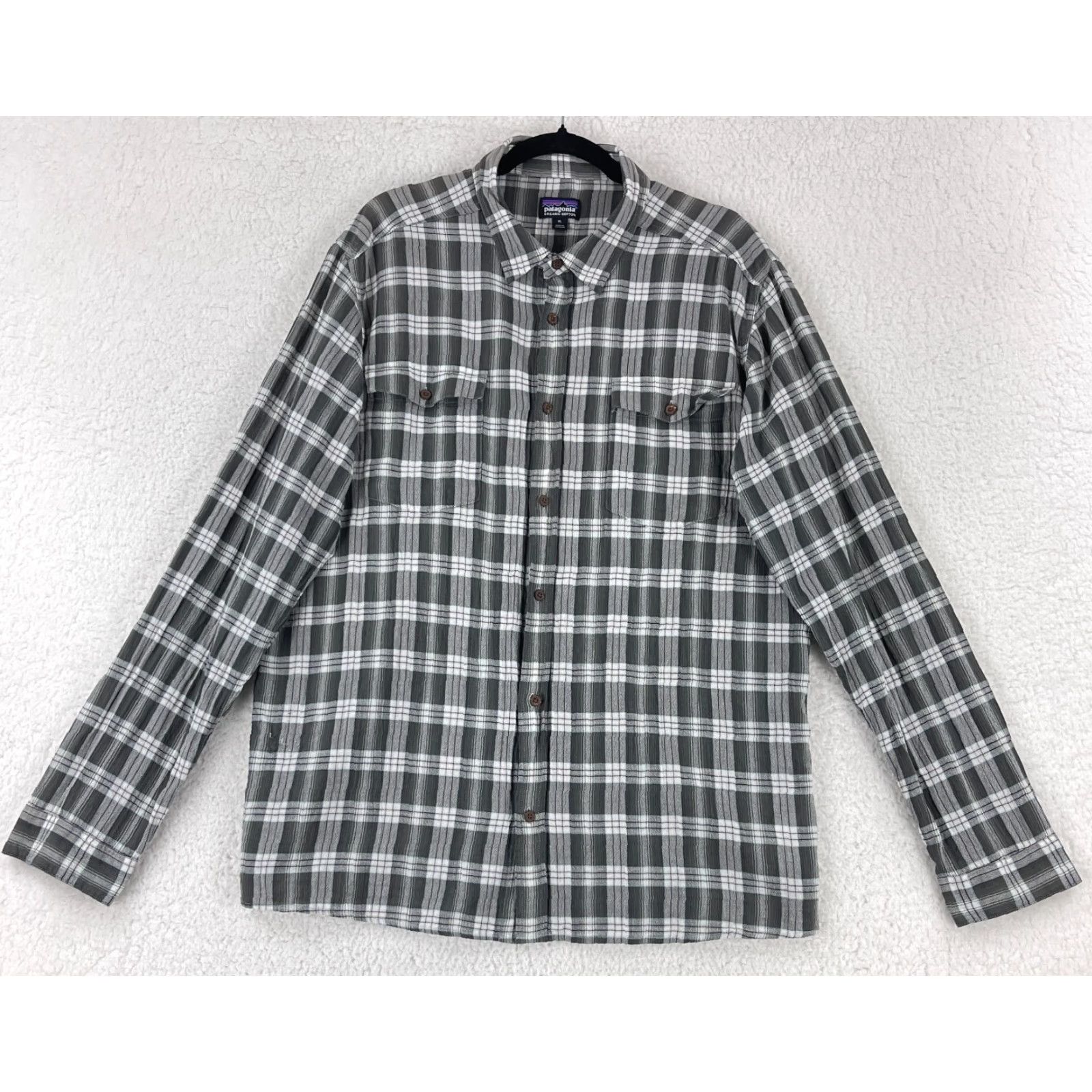 Patagonia Patagonia Steersman Button-Up Shirt Mens XL Gray Plaid Long Sleeve Casual Size US XL / EU 56 / 4 - 2 Thumbnail