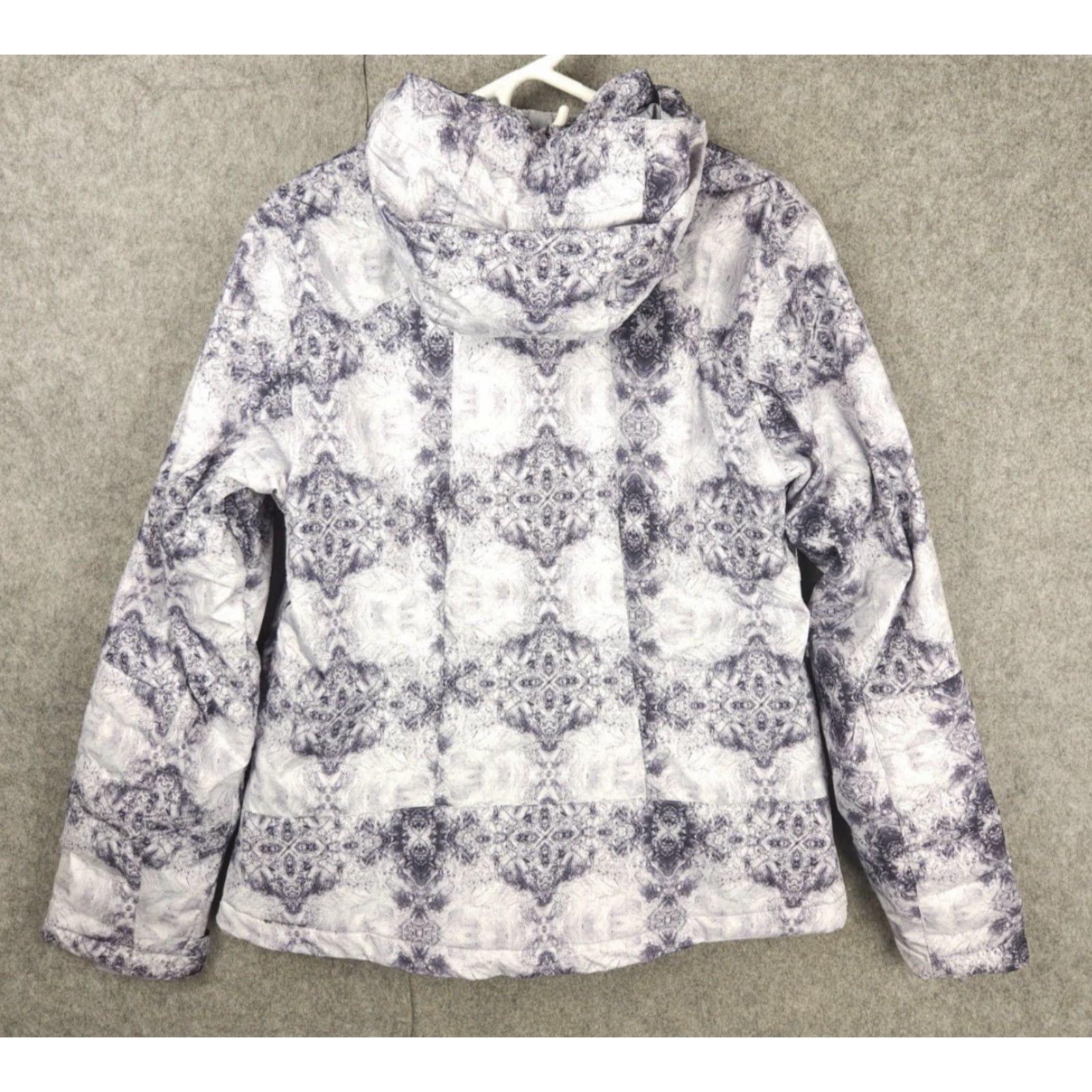 Vintage Columbia Snow Gem Jacket Women's Large Gray Abstract AOP Omni Heat Puffer Size L / US 10 / IT 46 - 2 Thumbnail