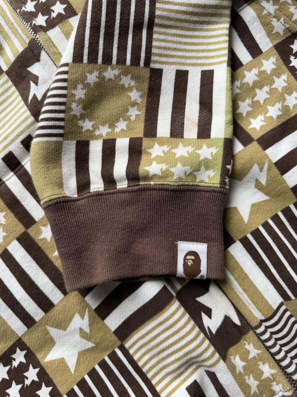 Bape Vintage Bathing Ape Patchwork Full Zip Up Hoodie Sweatshirt Size US L / EU 52-54 / 3 - 4 Thumbnail