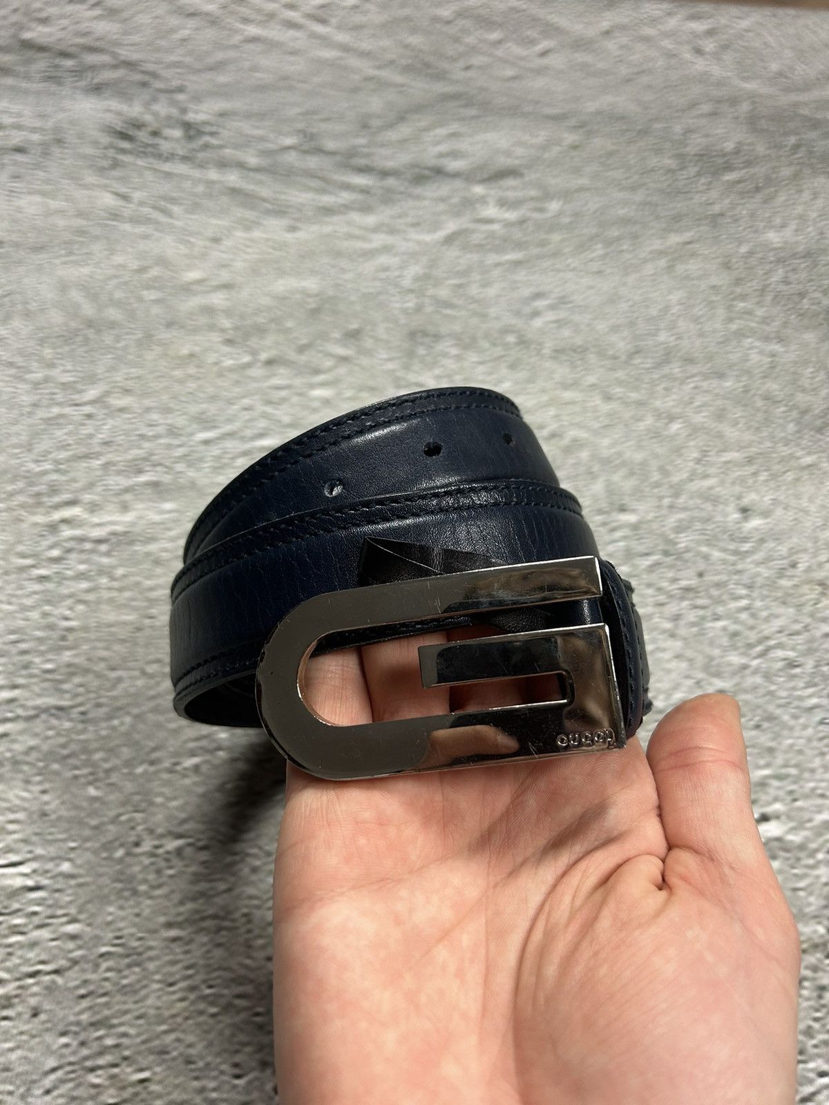 image of Gucci Belt Big Buckle Single G Black, Men's (Size 34)