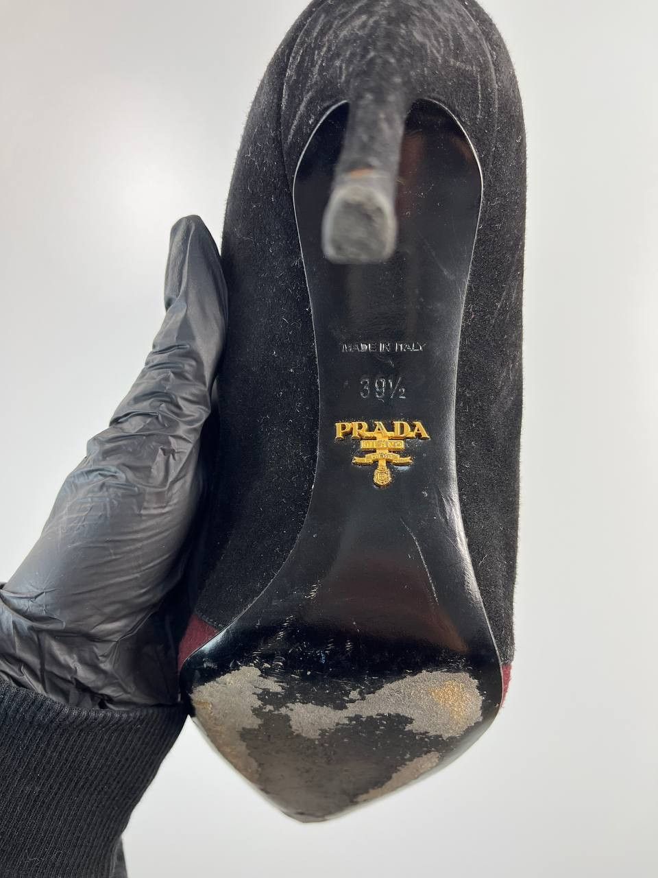 Prada Prada Black Suede Pointed Toe Heels Booties Size 39.5 Size US 9.5 / IT 39.5 - 6 Thumbnail
