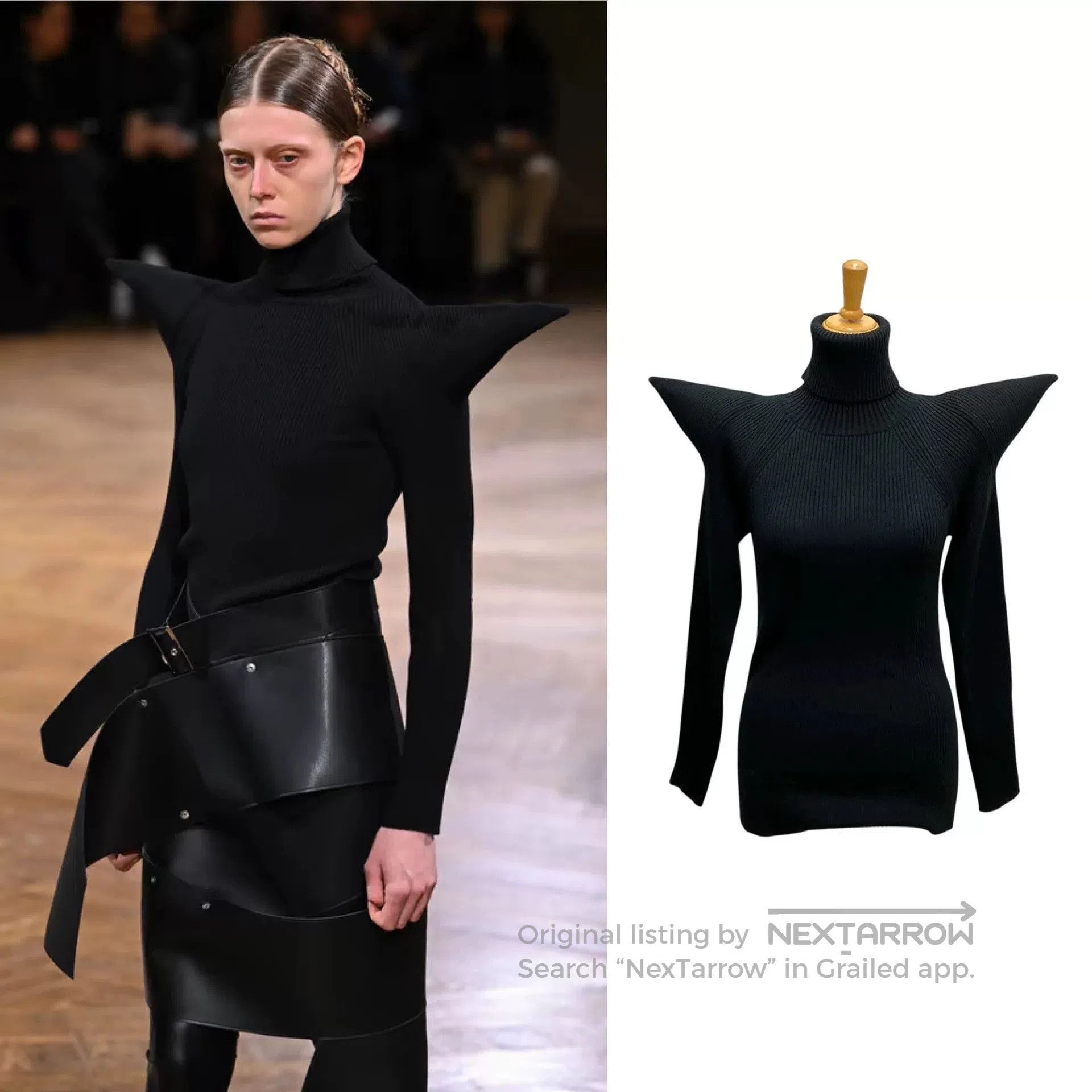 Junya Watanabe sculptural black wool knit top by junya watanabe. Size US M / EU 48-50 / 2 - 1 Thumbnail