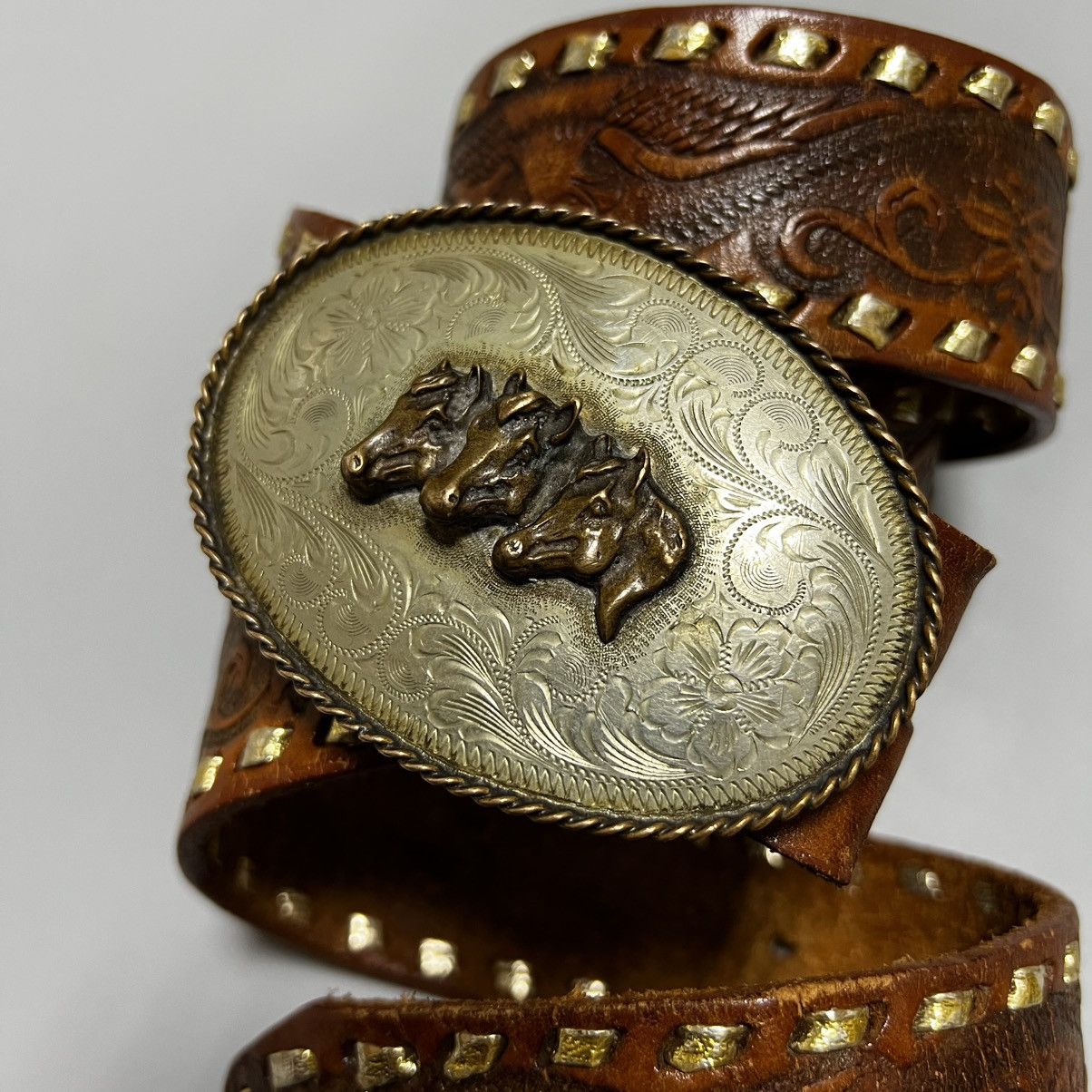 Cowboy Equipment × Japanese Brand × Vintage Leather belt vintage y2k cowboy buckle Size ONE SIZE - 4 Thumbnail