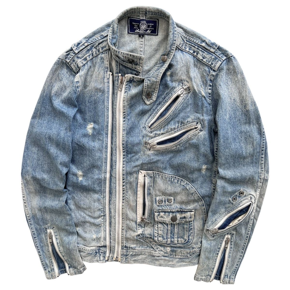 Avirex AVIREX JACKET JEANS BIKER MULTI-ZIP Size US L / EU 52-54 / 3 - 3 Thumbnail