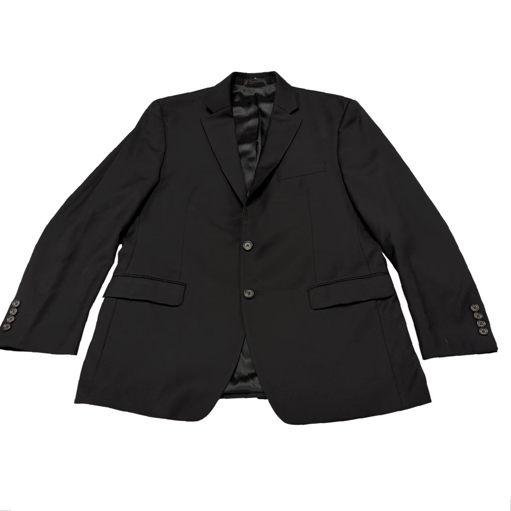 Ralph Lauren VINTAGE Lauren Ralph Lauren Suit Jacket Mens 42R Black 100% Wool Two Button Formal Size 42R - 2 Thumbnail