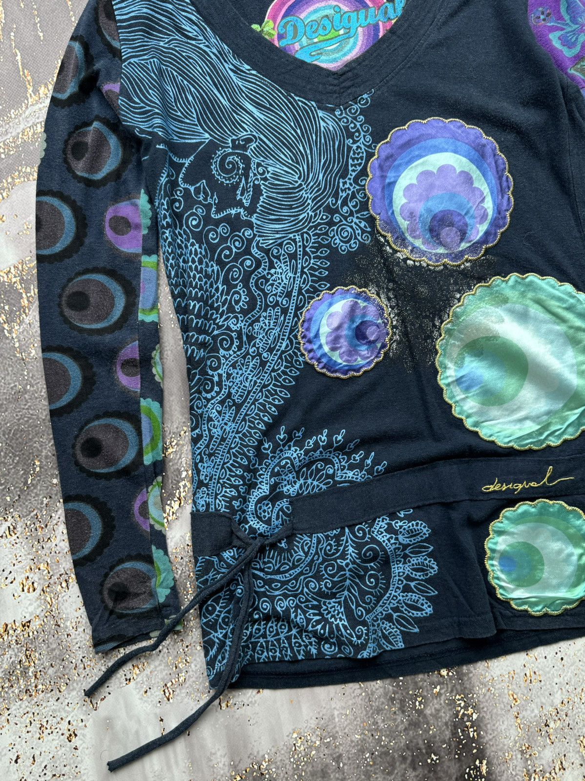 Desigual Desigual Vintage Printed Belted Long Sleeve Size M / US 6-8 / IT 42-44 - 2 Thumbnail