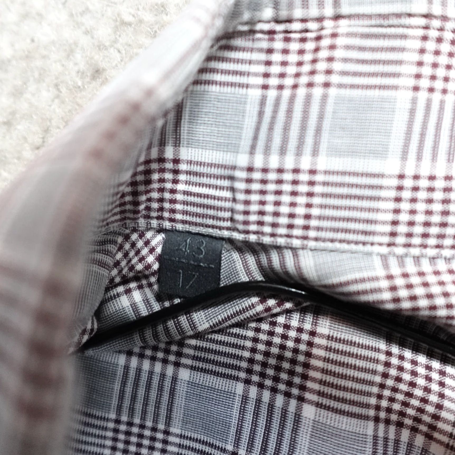 Pal Zileri VINTAGE Pal Zileri Shirt 17 XL Gray Red Plaid 100% Cotton Women? Mens? Size US XL / EU 56 / 4 - 5 Thumbnail