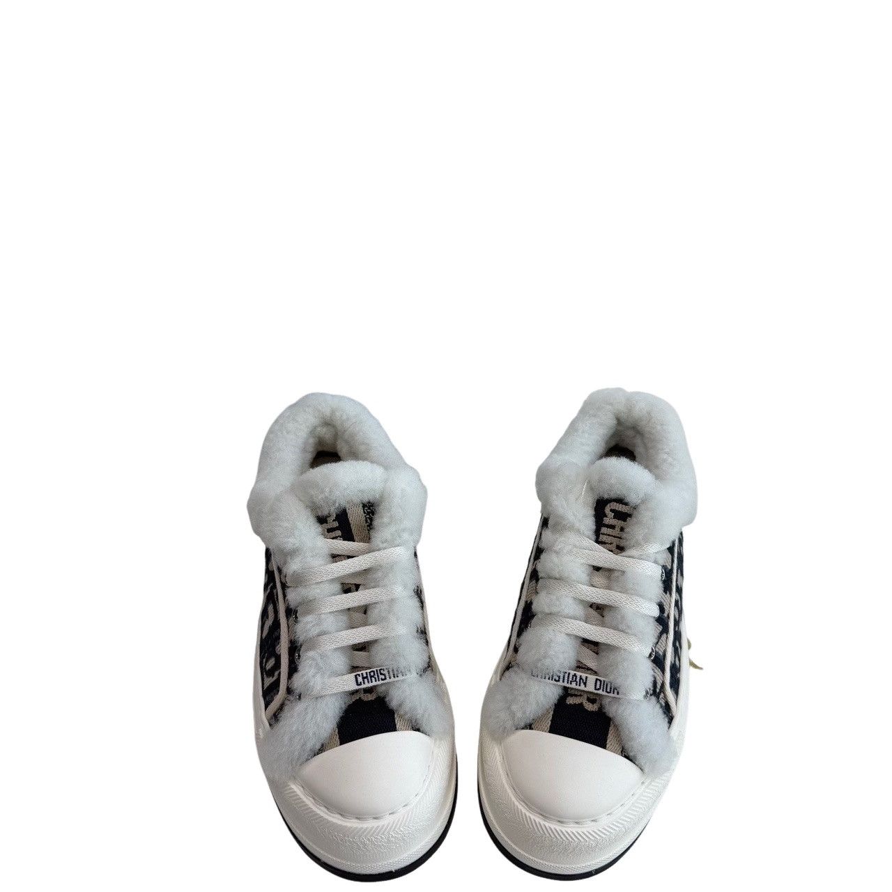 Dior Dior Oblique Shearling Low-Top Sneakers Size 36.5 Size US 6.5 / IT 36.5 - 1 Thumbnail