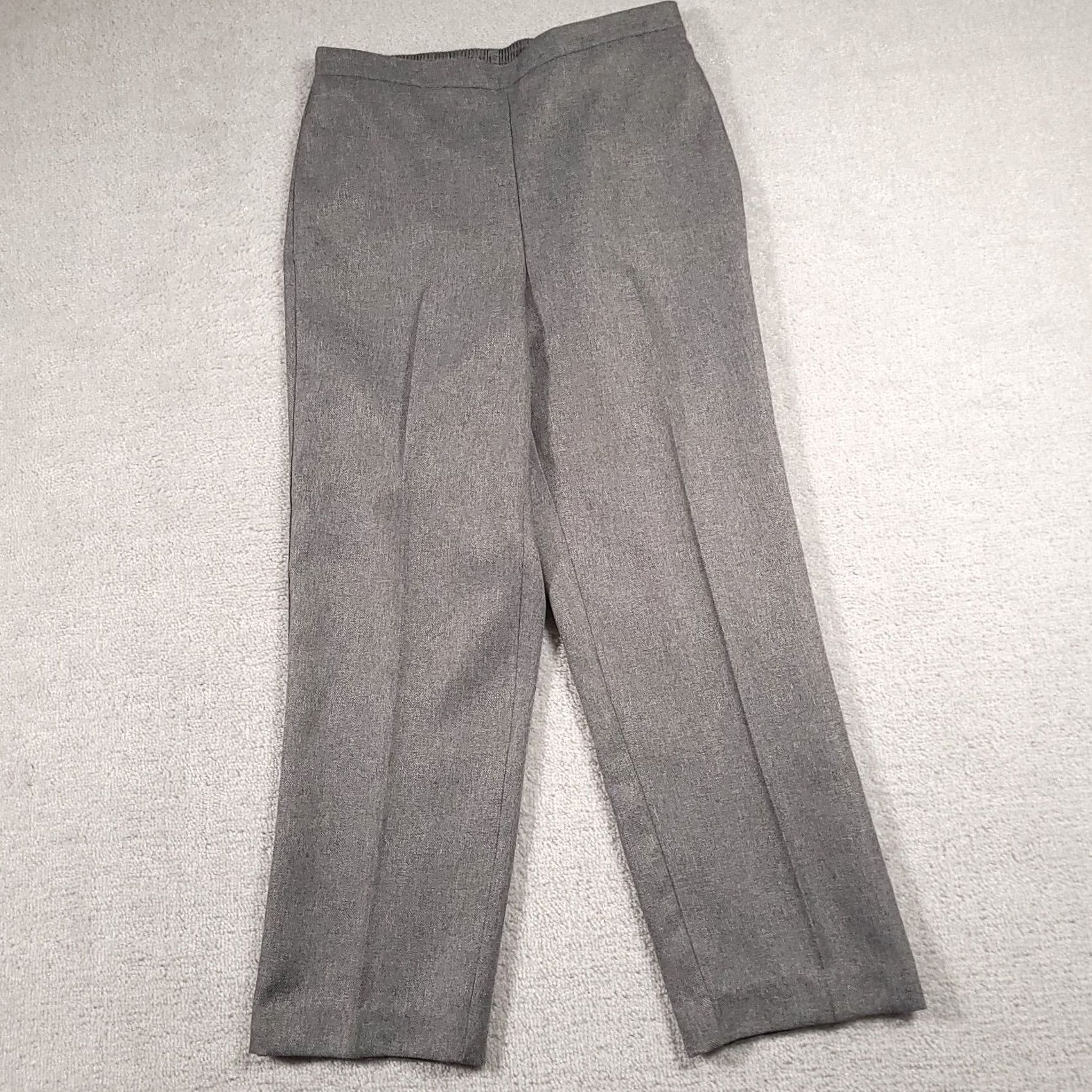 Vintage VINTAGE Alfred Dunner Pants Women's 10 Gray Elastic Waist Pockets Pull On Herringbone Dress Pants Size 32" / US 10 / IT 46 - 2 Thumbnail