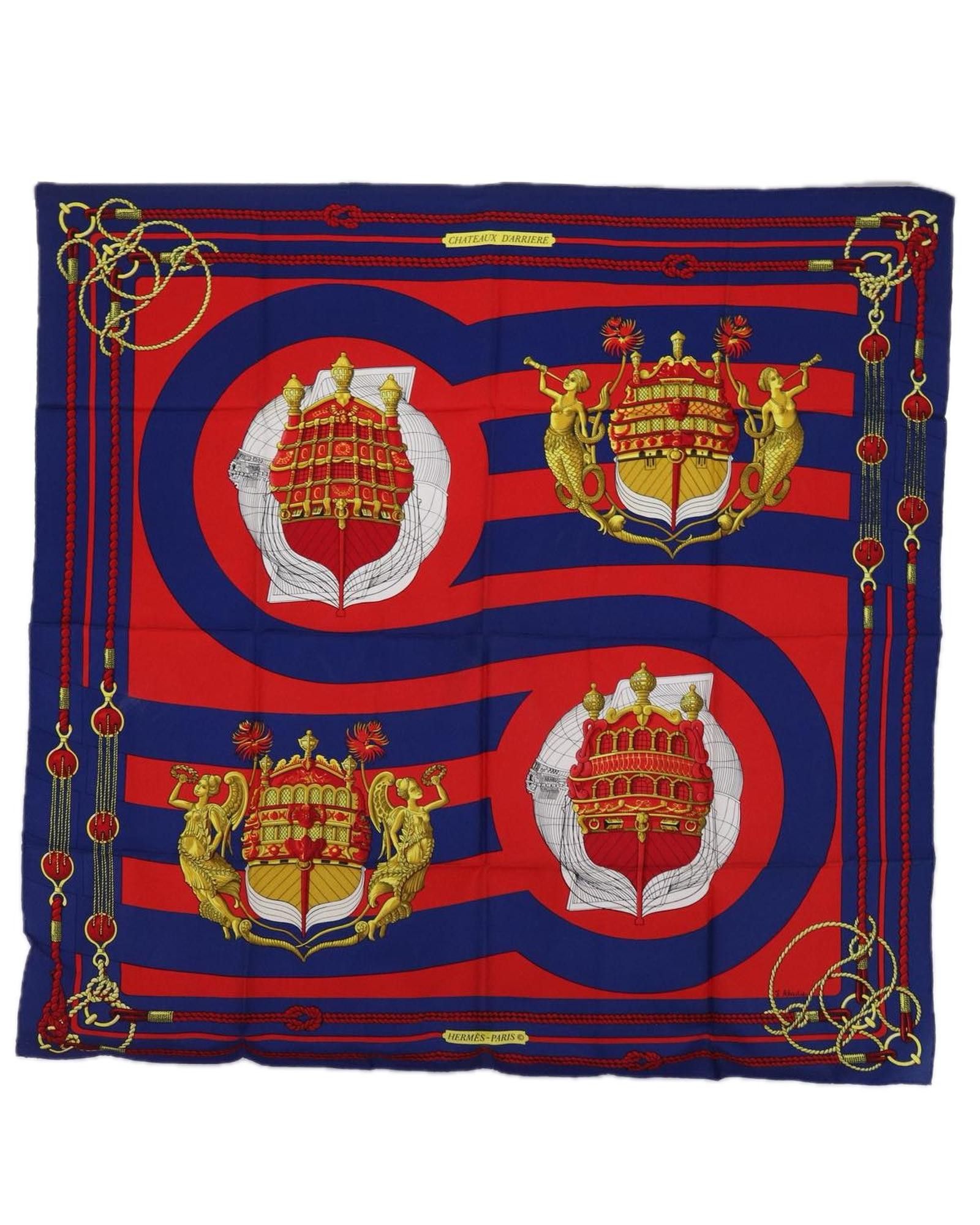 image of Hermes Silk Iconic Patterned Square Scarf, Women's