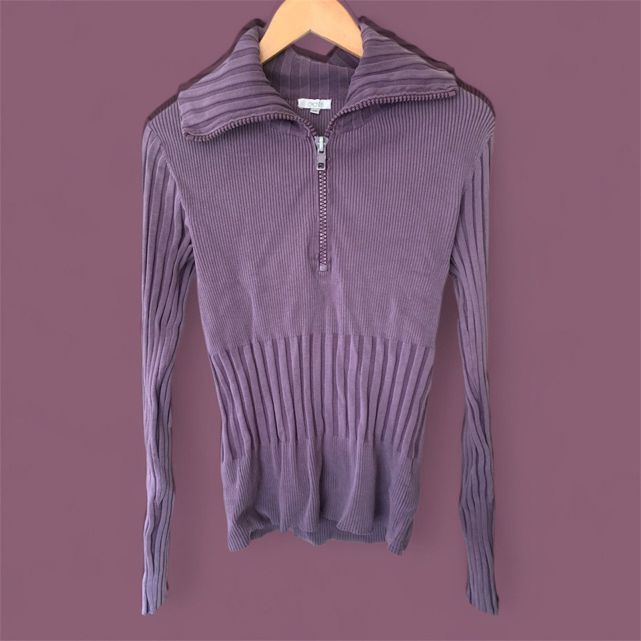 Other Silk Ribbed Long Sleeve Sweater Top Size M / US 6-8 / IT 42-44 - 3 Thumbnail
