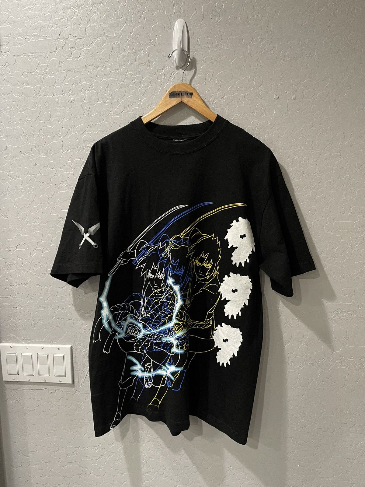 Streetwear 999 Club Juice Wrld x Naruto Sasuke Collab Shirt Size ...