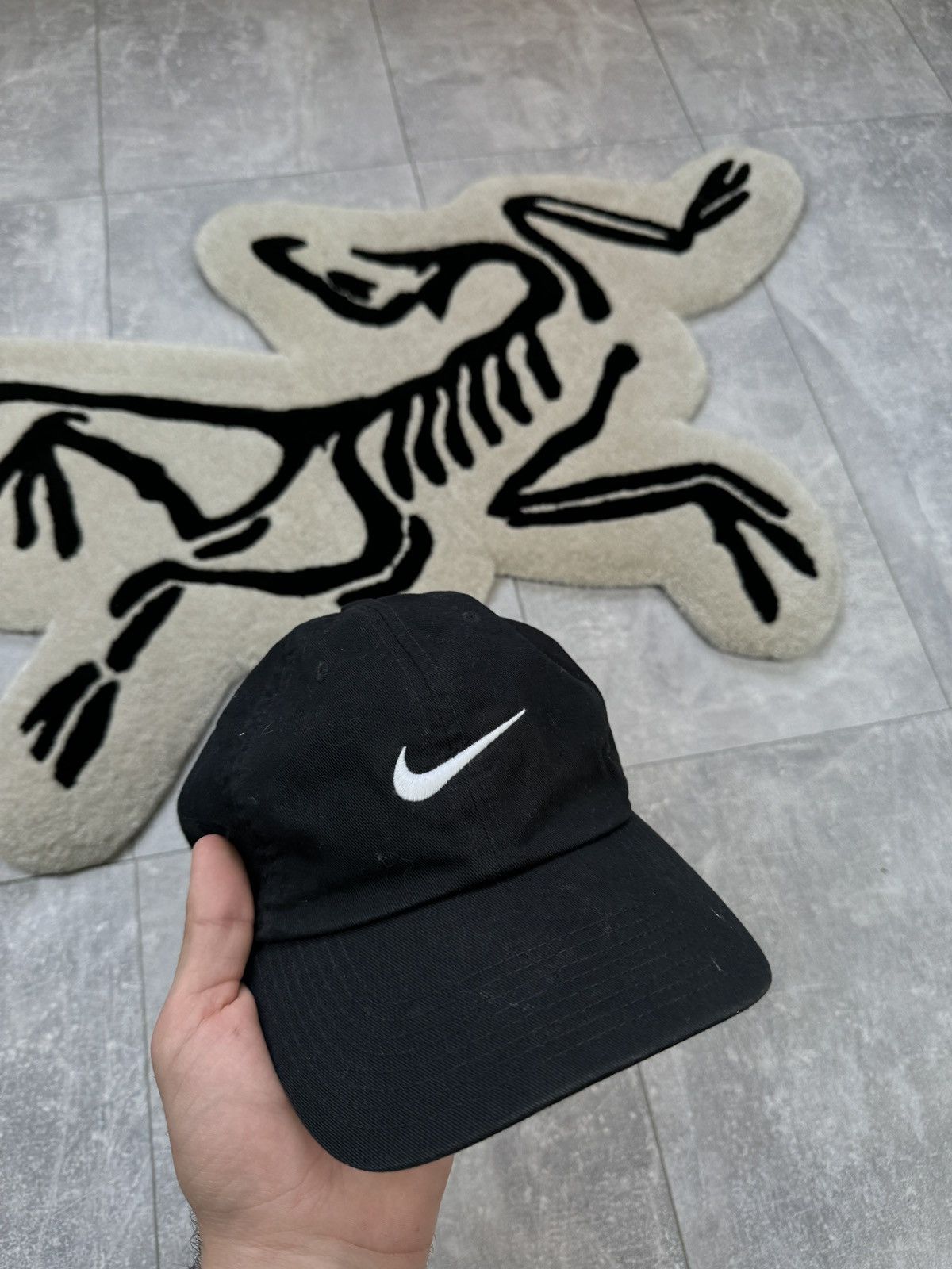 Nike × Vintage Mens Vintage Nike swoosh hats cap centre logo drill y2k Size ONE SIZE - 3 Thumbnail