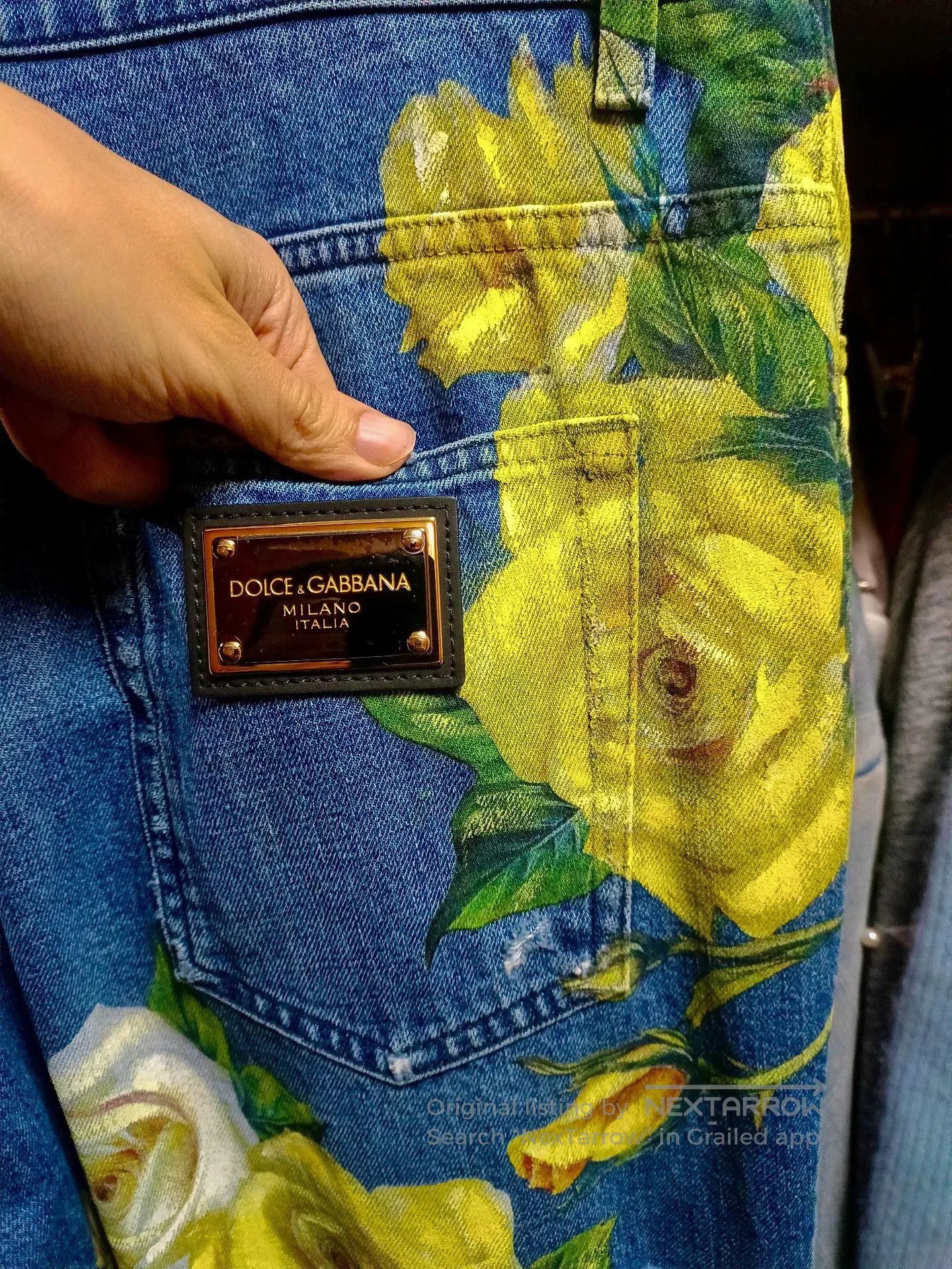 Dolce & Gabbana Dolce & Gabbana Loose Yellow Rose Jeans. Size US 40 / EU 56 - 7 Thumbnail