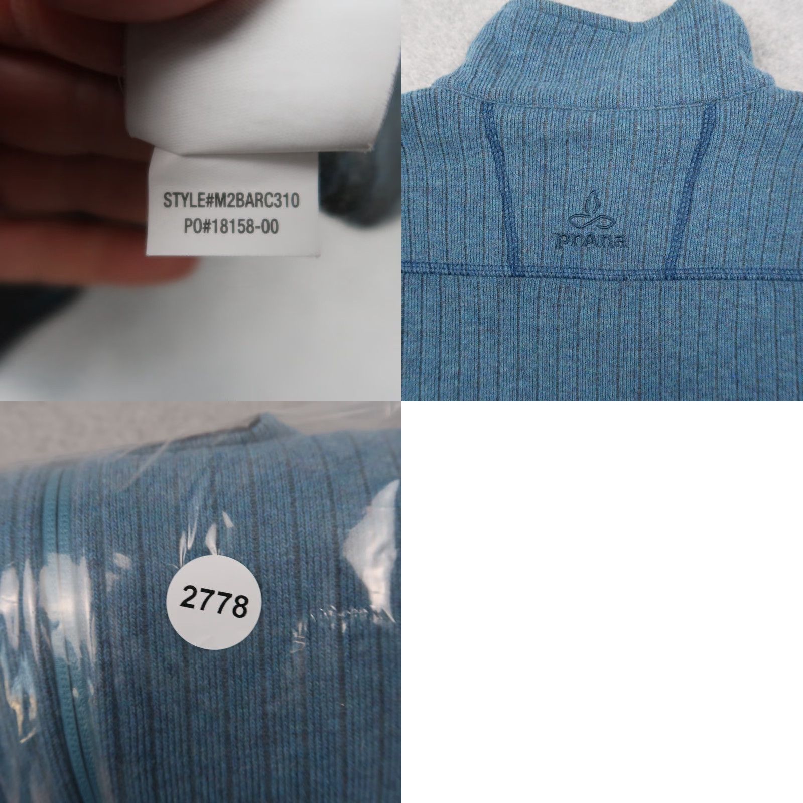Prana prAna Sweater Jacket Mens M Blue Full Zip Wool Blend Ribbed Mock Size US M / EU 48-50 / 2 - 9 Thumbnail