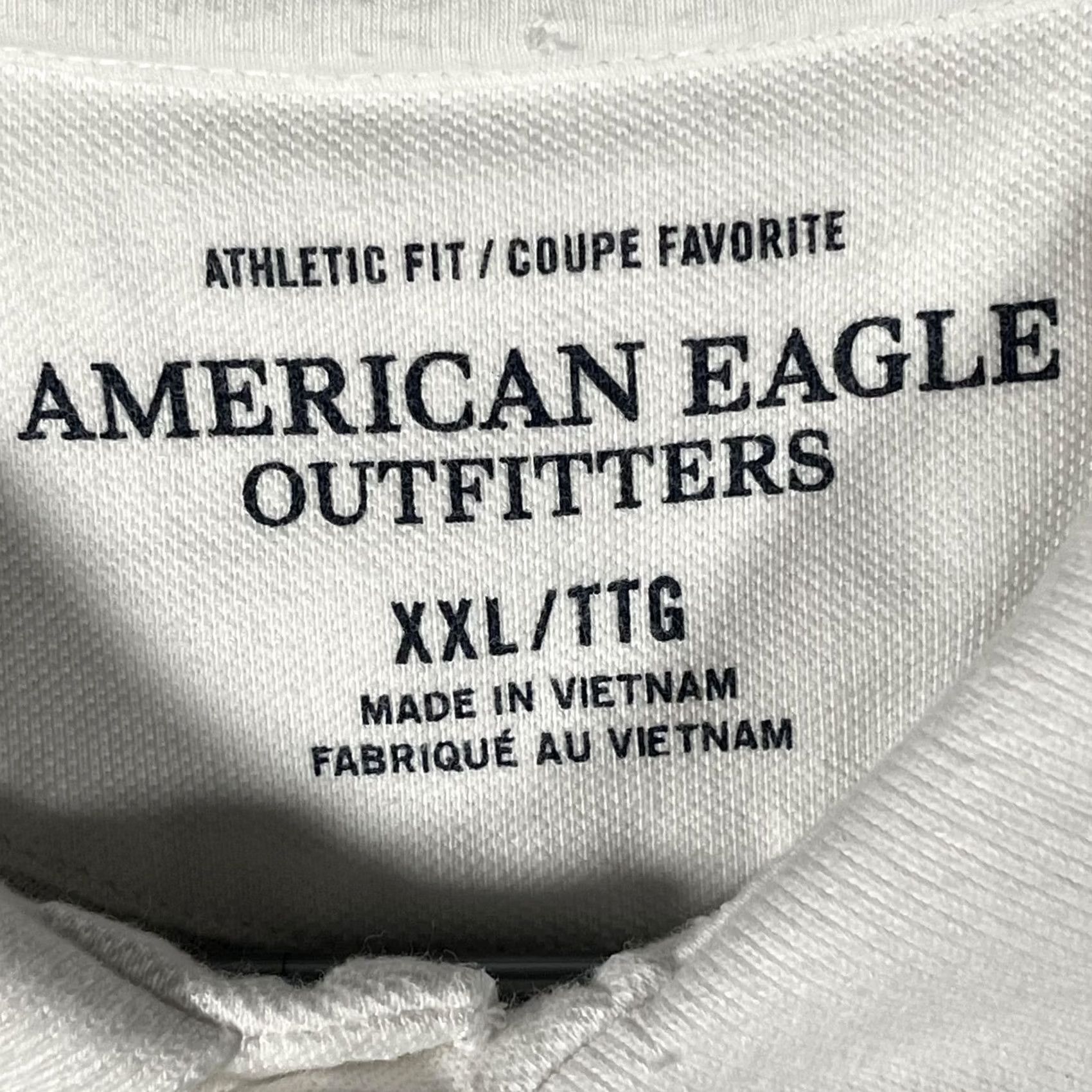 American Eagle Outfitters American Eagle Polo Shirt Mens 2XL White Athletic Fit Casual Golf Y2K Preppy Size US XXL / EU 58 / 5 - 4 Thumbnail