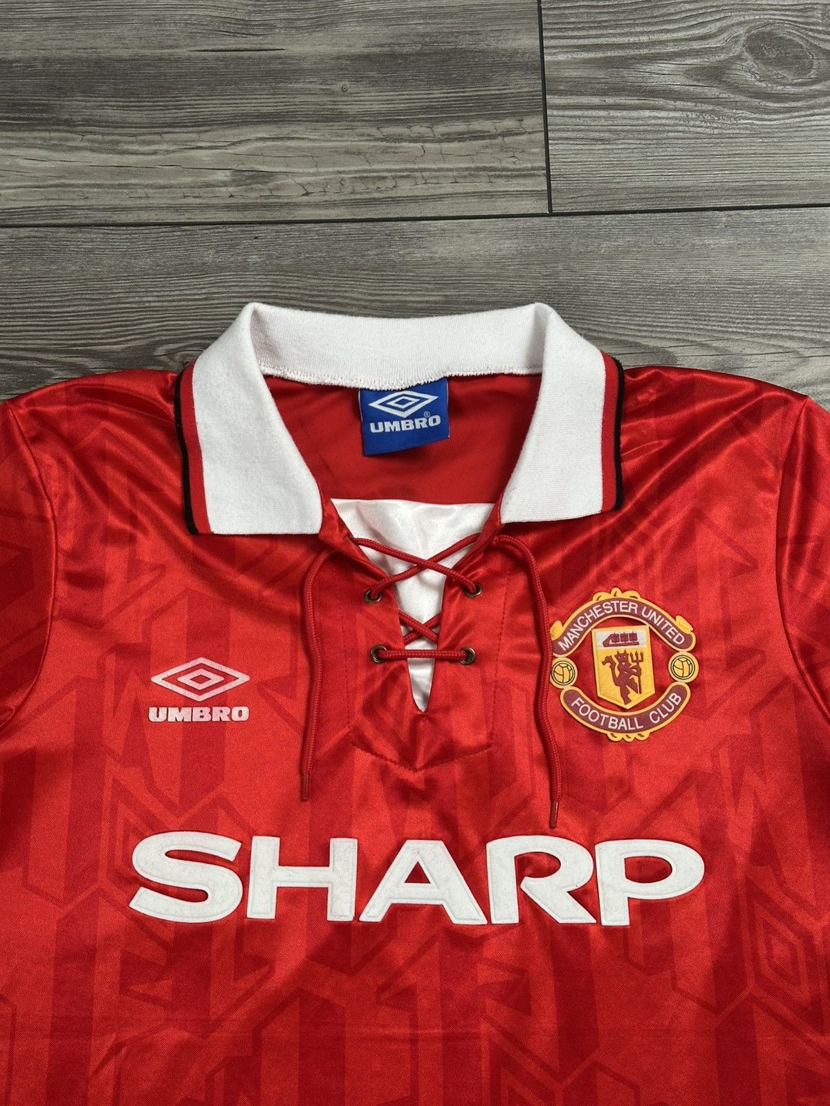 Umbro Rare Vintage Manchester United Sharp 92/93 Umbro Soccer Kit Size US M / EU 48-50 / 2 - 2 Thumbnail