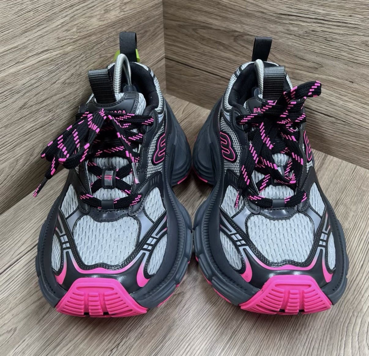 Balenciaga Balenciaga 10XL Black & Pink Vintage Chunky Sneakers J41 Size US 10 / IT 40 - 2 Thumbnail