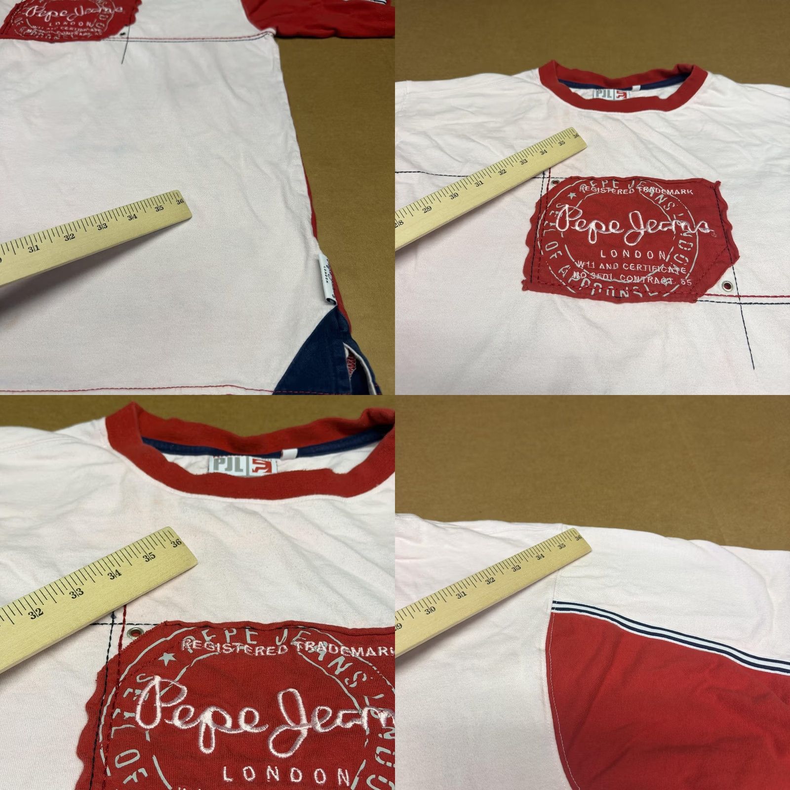 Pepe Jeans Pepe Jeans Shirt Mens XL Red Colorblock London Patch Graphic Tee Size US XL / EU 56 / 4 - 8 Thumbnail