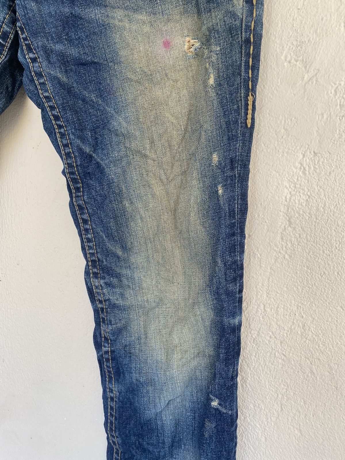 Japanese Brand LOLITA Contrast Stitch Distressed Denim Size 29" - 7 Thumbnail