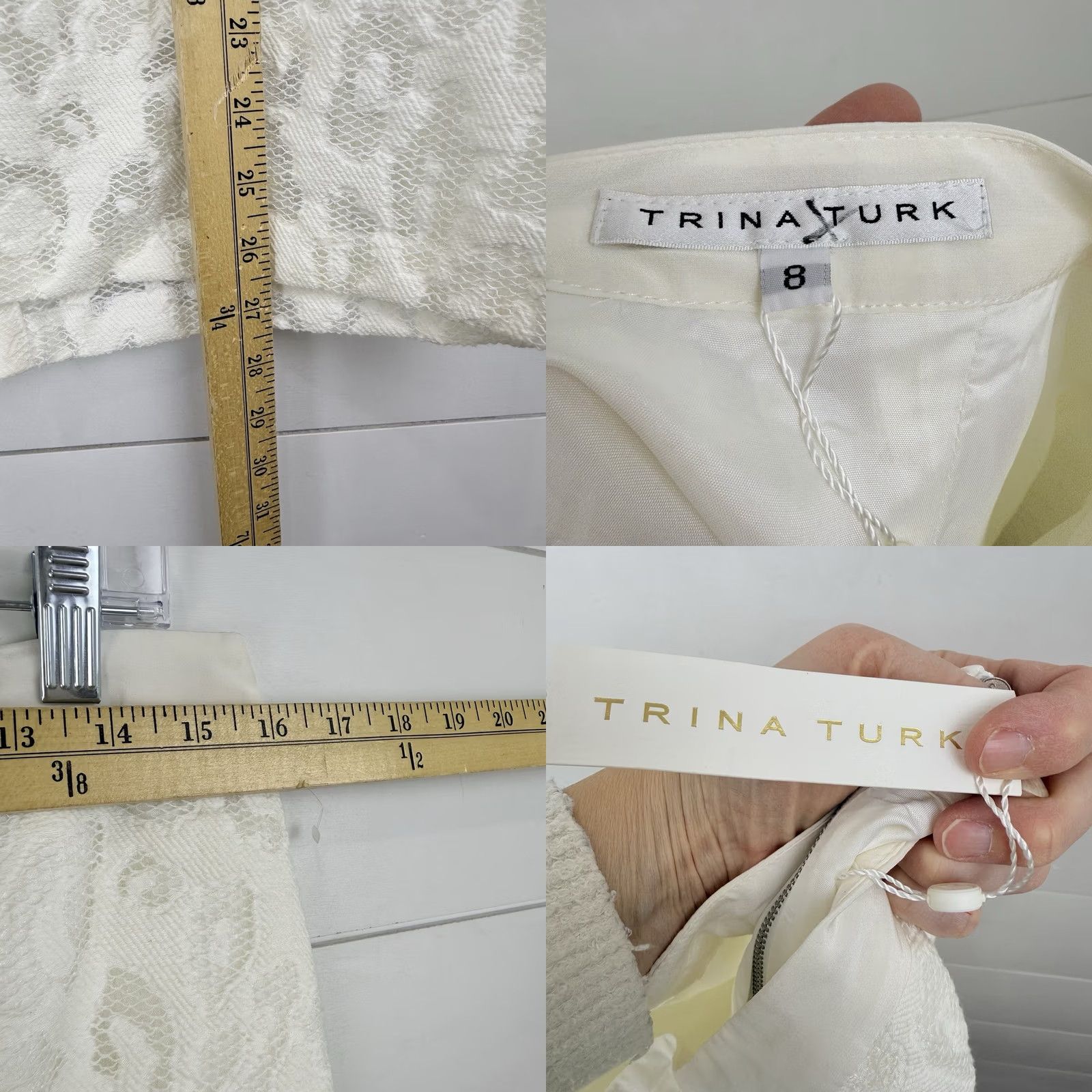 Trina Turk Trina Turk Skirt Women 8 Ivory Leopard Print BRETTA Lace Midi Size 30" / US 8 / IT 44 - 8 Thumbnail