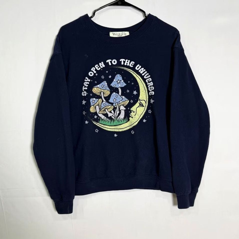 Vintage Wound Up Sweatshirt Navy Blue Size M Womens Pullover University Theme Size M / US 6-8 / IT 42-44 - 2 Thumbnail