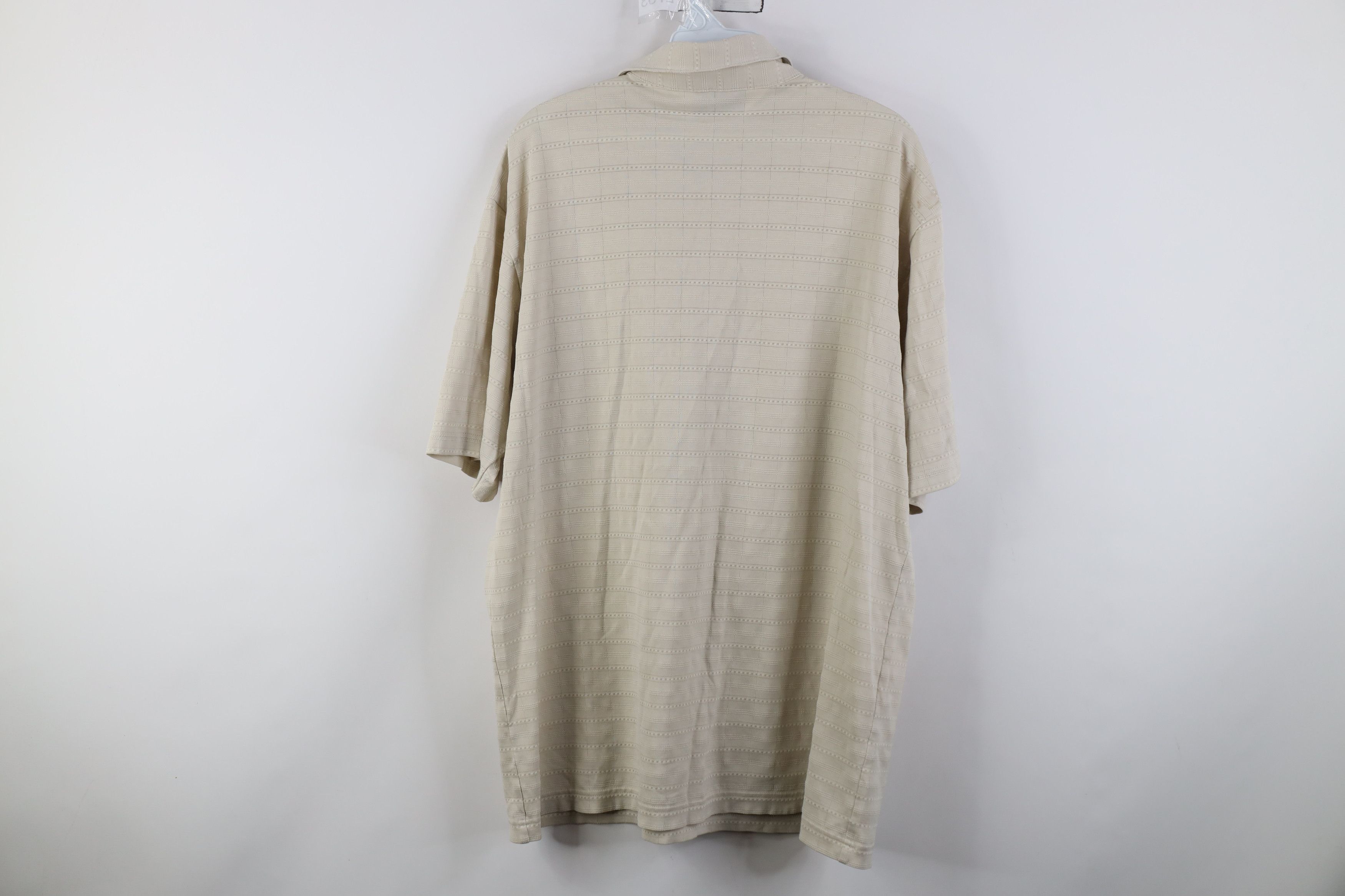 Vintage Vintage 90s Streetwear Striped Knit Golf Polo Shirt Beige Size US L / EU 52-54 / 3 - 11 Thumbnail