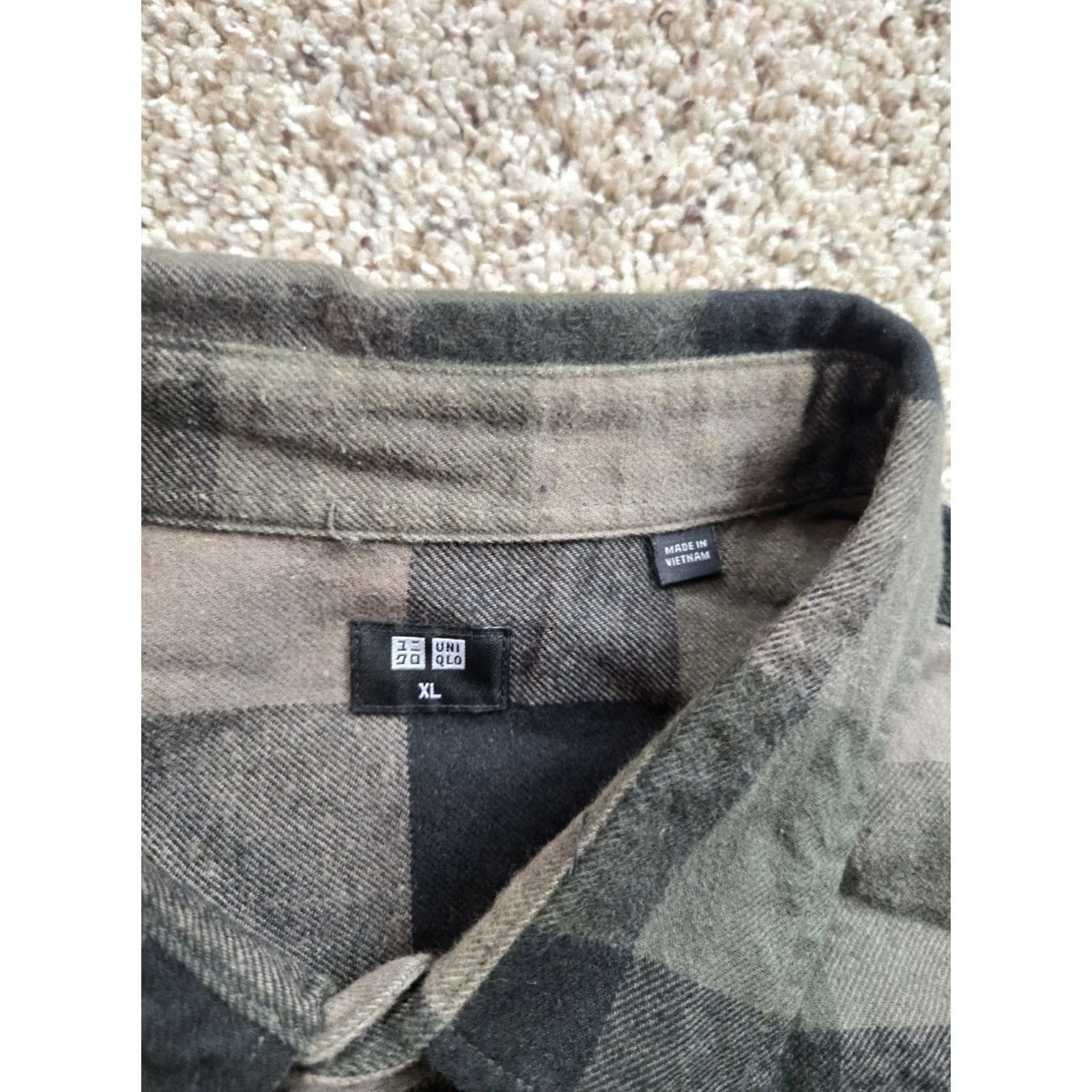 Uniqlo Uniqlo Flannel Shirt Mens XL Green Plaid Cotton Long Sleeve Button Up Pockets Size US XL / EU 56 / 4 - 4 Thumbnail
