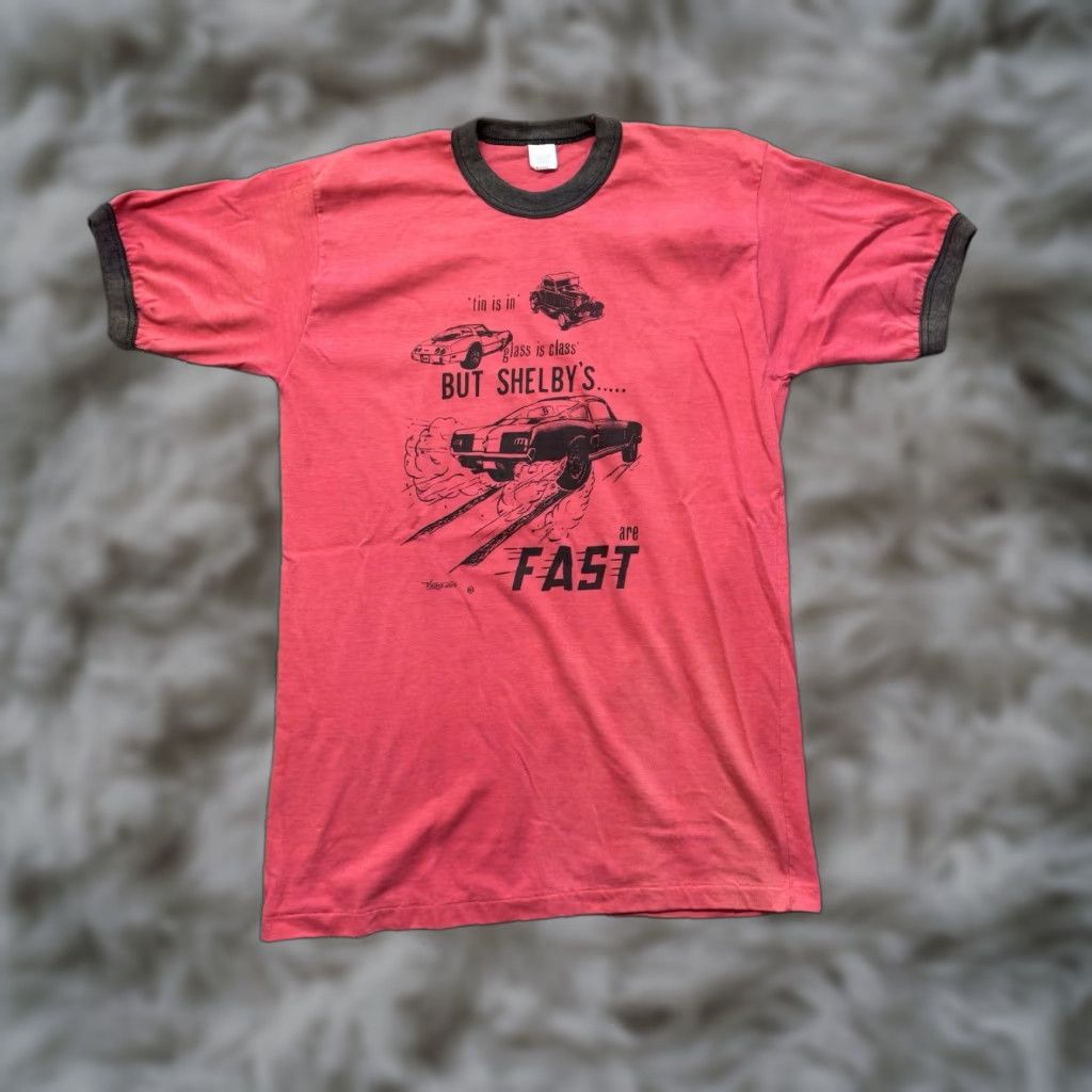 Vintage VINTAGE Shelby Mustang T Shirt Mens XL Ringer 80s USA Made Single Stitch Cobra Size US XL / EU 56 / 4 - 1 Thumbnail