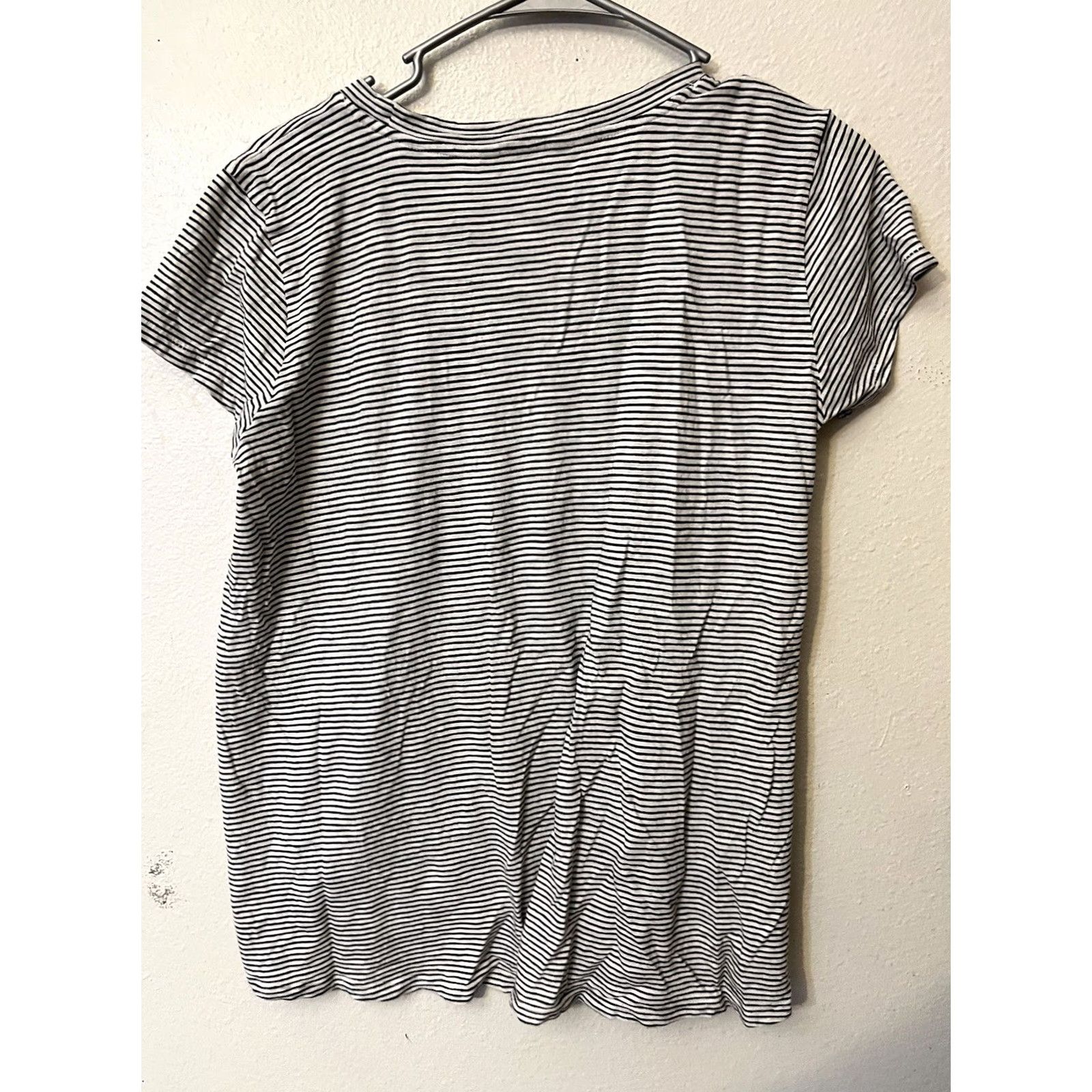 Calvin Klein Calvin Klein T-Shirt Women S White Stripe Round Neck Short Sleeve Cotton Spandex Size S Size S / US 4 / IT 40 - 3 Thumbnail