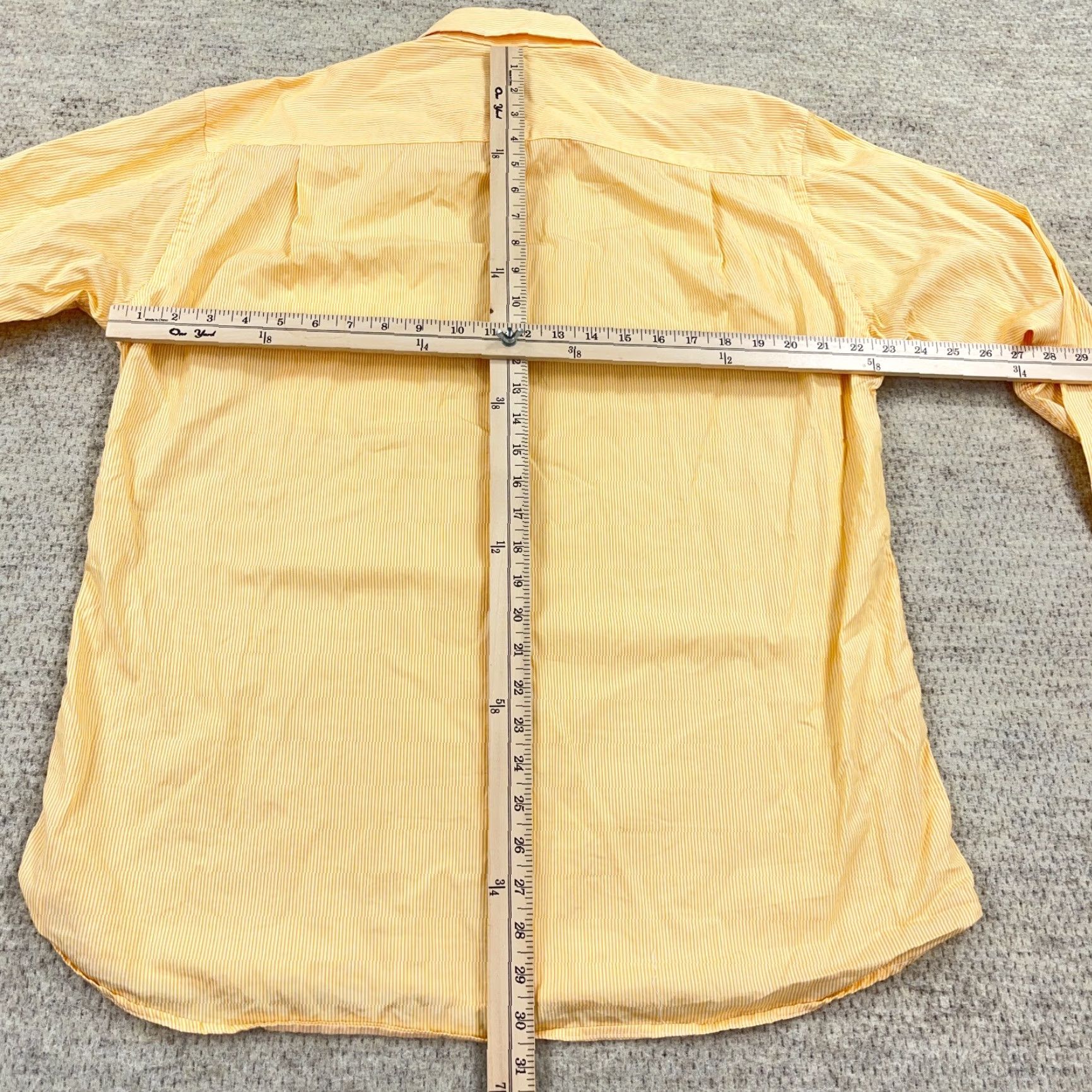 Vintage Gitman Bros Gold Shirt Men L Yellow Striped Button Up Dress Made USA Size 42R - 7 Thumbnail