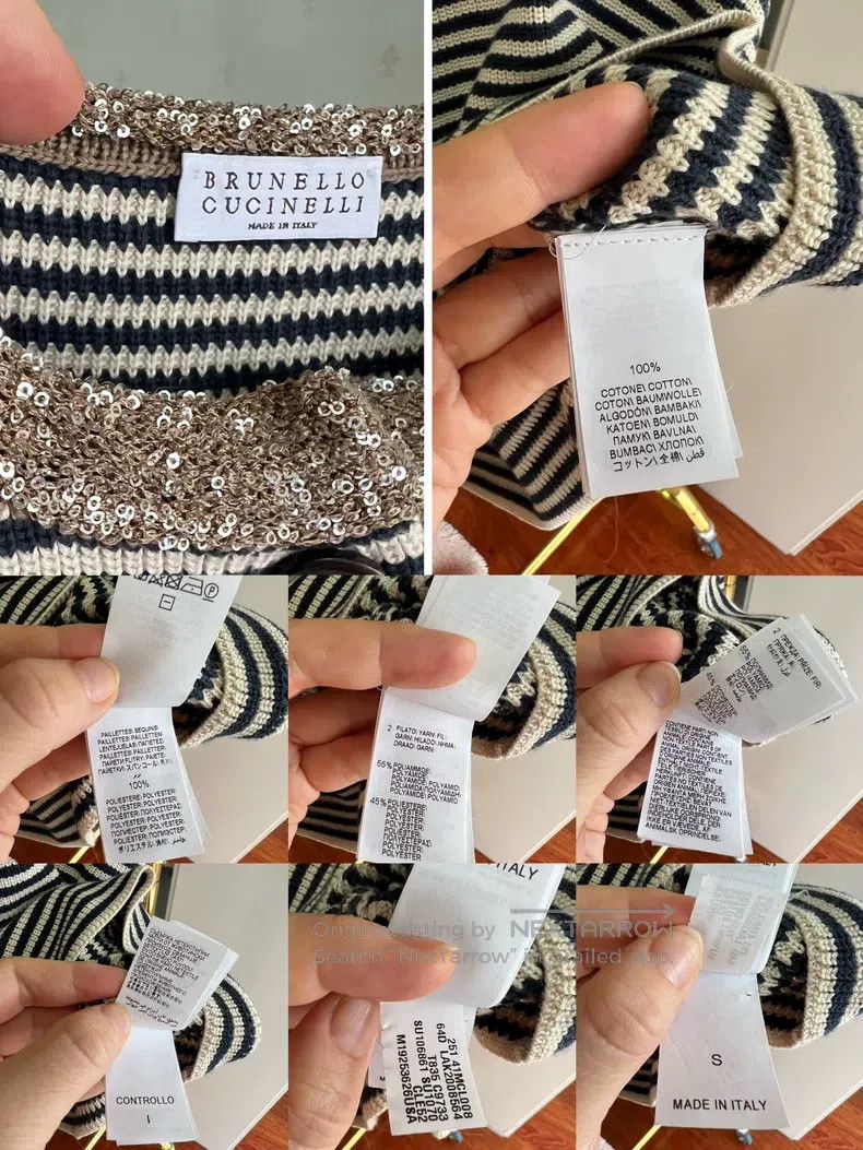 Brunello Cucinelli Brunello Cucinelli 25 Striped Collar Sequin Open Cardigan Size S / US 4 / IT 40 - 8 Thumbnail