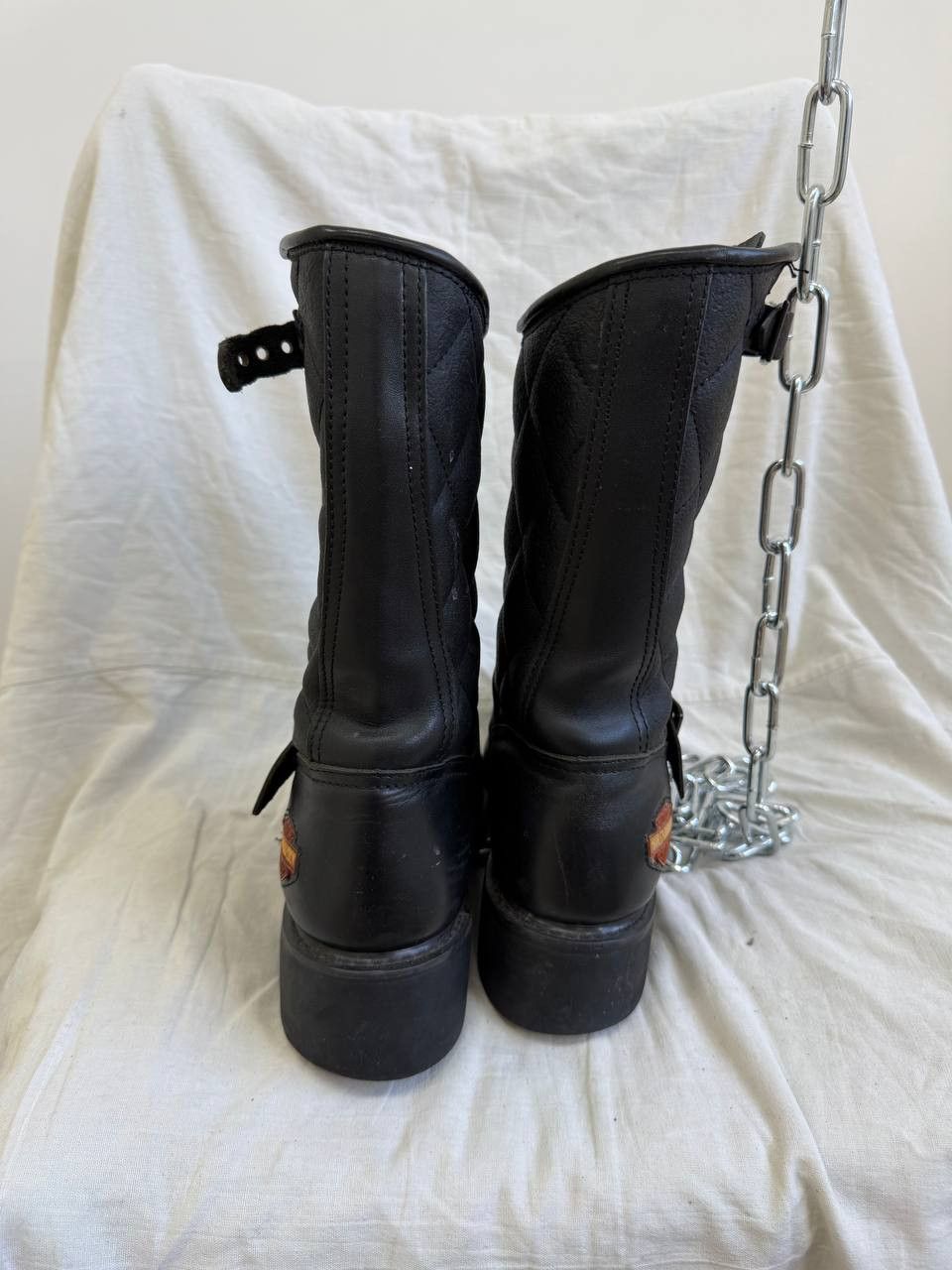 Harley Davidson Vintage Harley-Davidson High Boots Leather 90s Boots Y2K Size US 6 / EU 39 - 9 Thumbnail