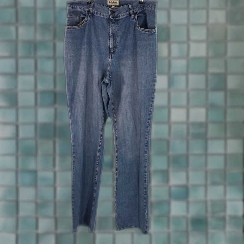 Vintage LL Bean Jeans Womens 16 Tall 36X34 Classic Fit Straight Blue Casual Size 38" / US 16 / IT 52 - 1 Thumbnail