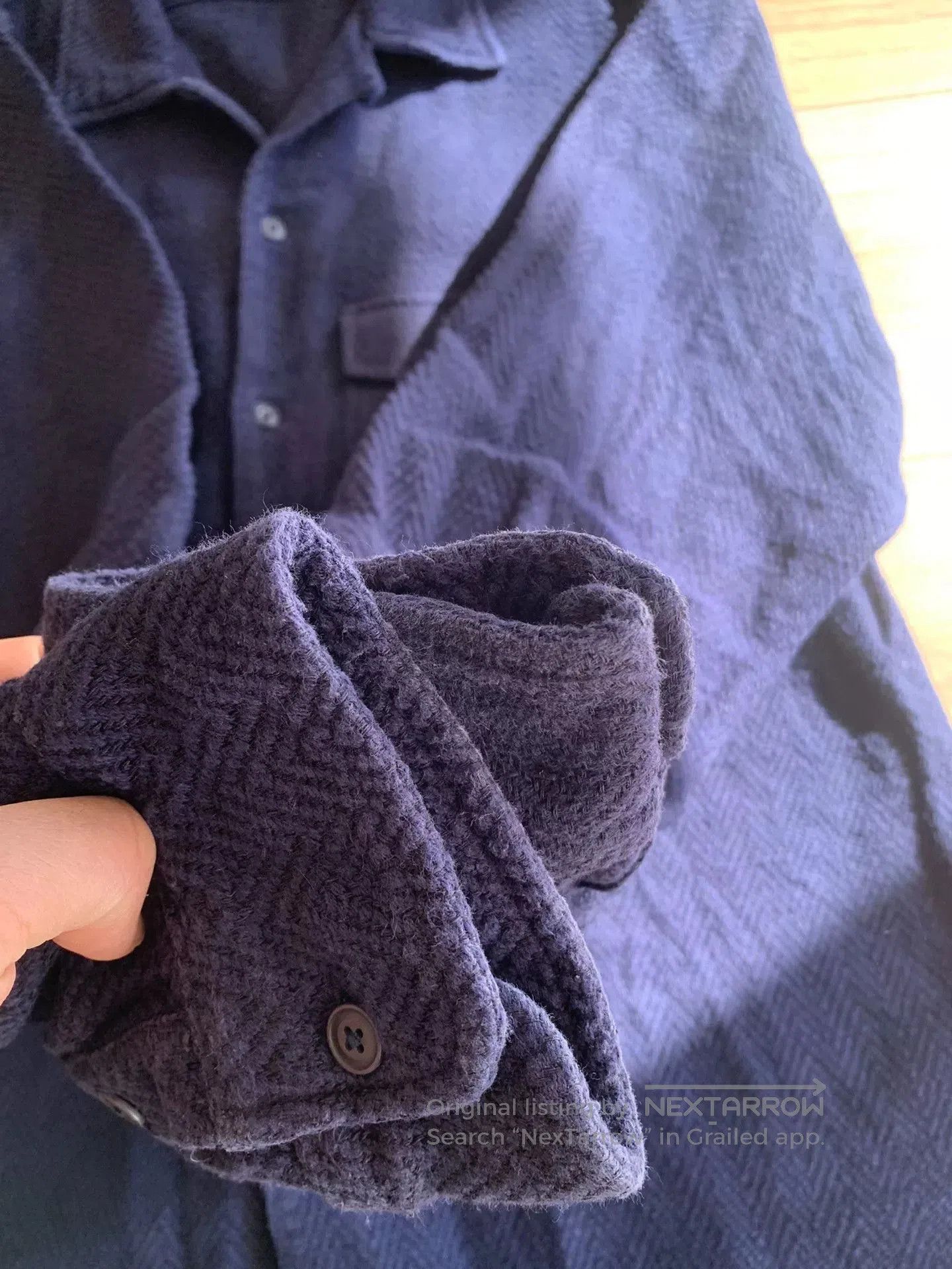 3sixteen men's handmade blue dye casual shirt. Size US XXL / EU 58 / 5 - 4 Thumbnail