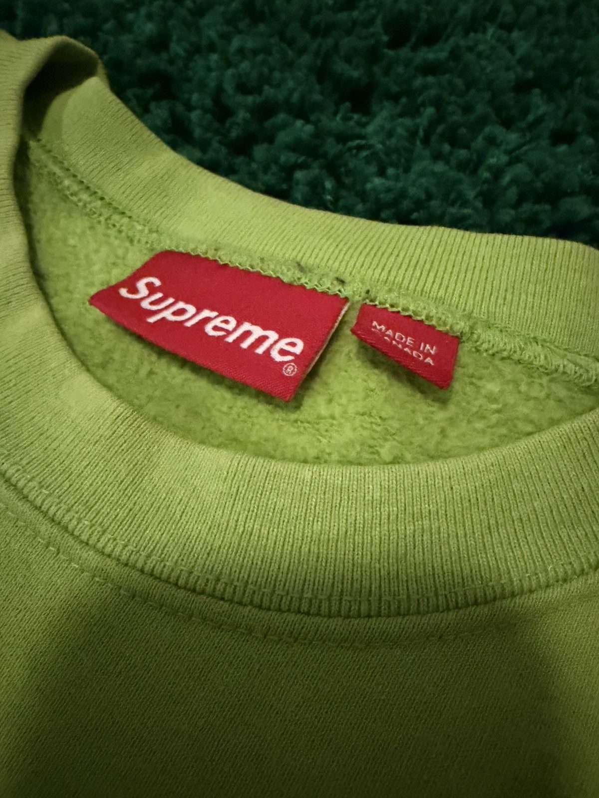 Supreme Supreme Cut Out Box Logo Crewneck Sweatshirt Lime Green XL Size US XL / EU 56 / 4 - 3 Thumbnail