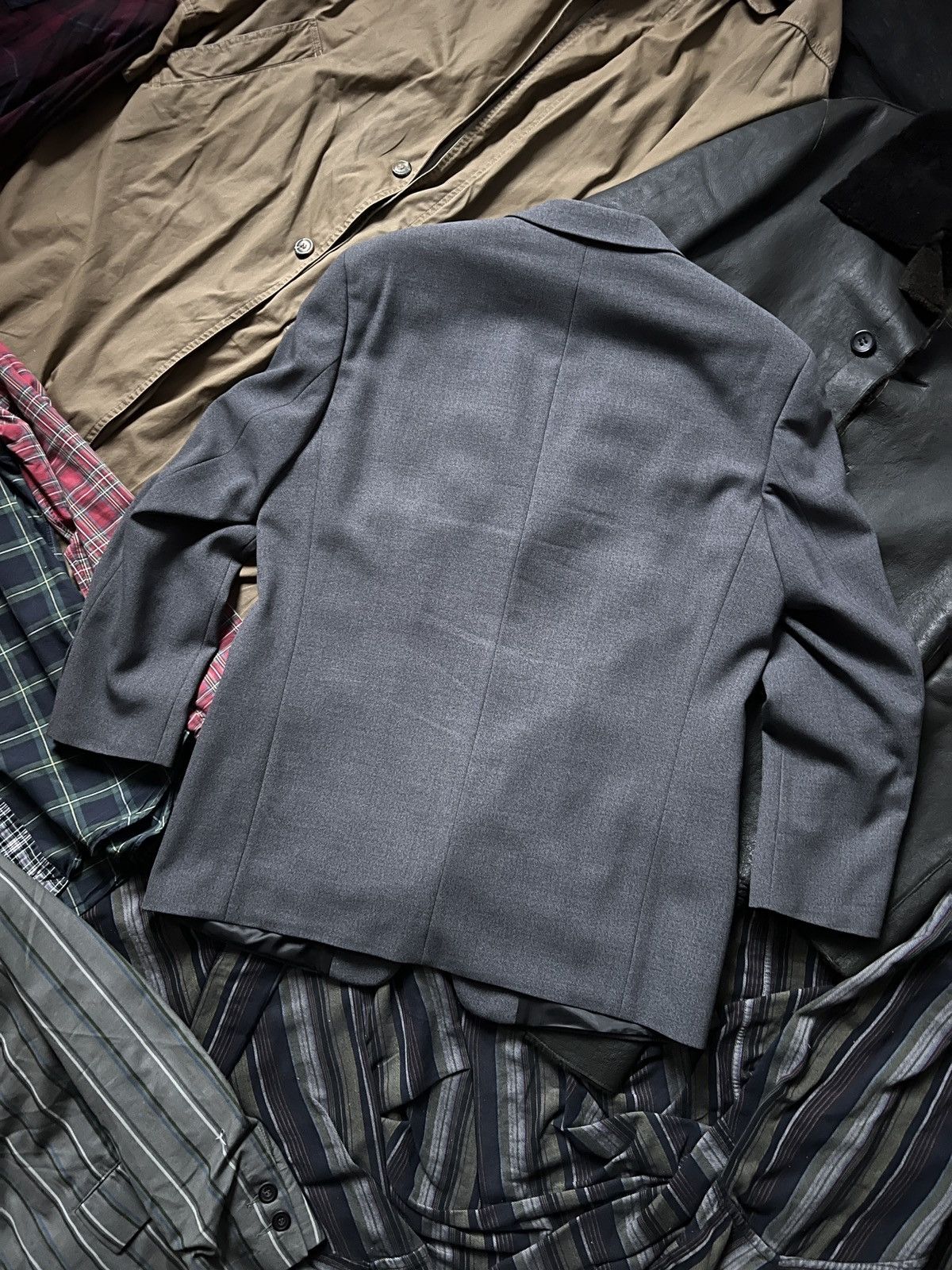 Yves Saint Laurent Yves Saint Laurent Grey Wool Blazer Jacket 52 Size 52S - 2 Thumbnail