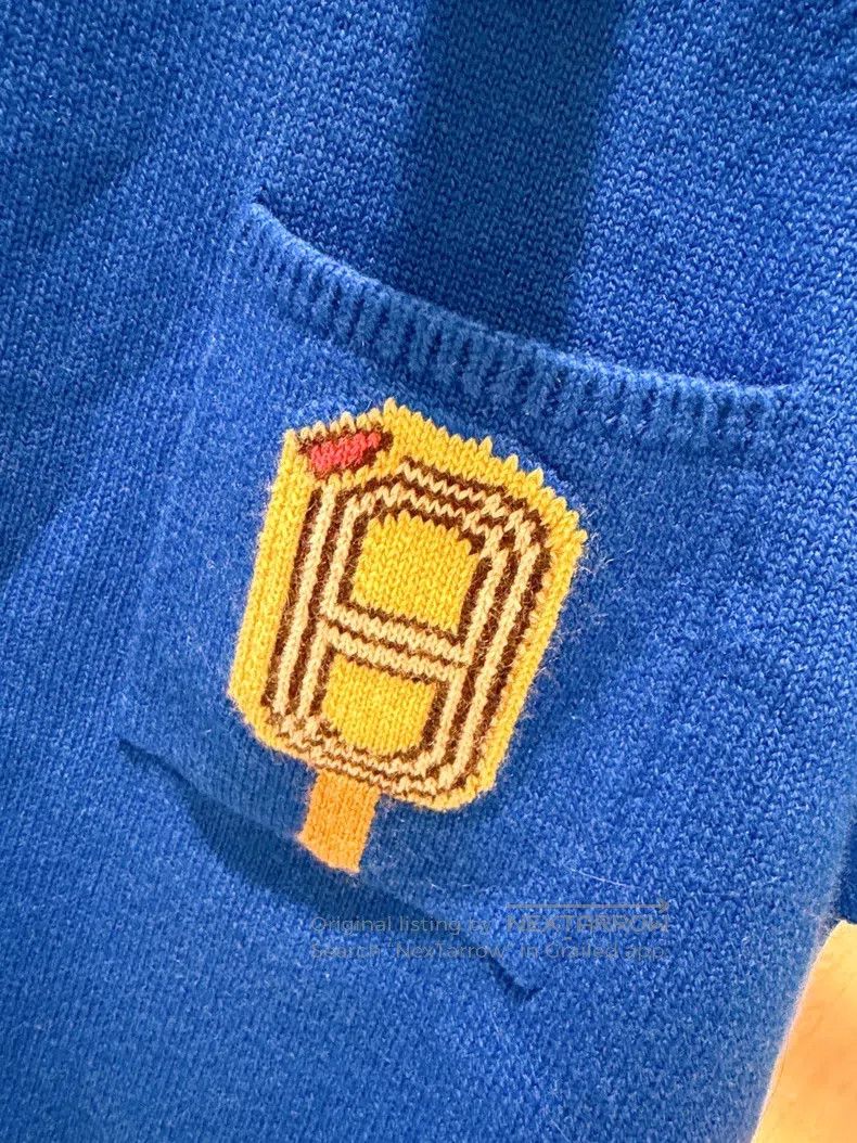 Hermes Hermes Deep Sea Blue Pig Nose Ice Cream Cashmere Short Sle Size XS / US 0-2 / IT 36-38 - 5 Thumbnail