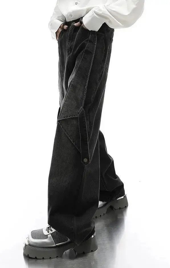 Japanese Brand Unsex Vintage Washed Black Decosntruction Denim Size US 32 / EU 48 - 5 Thumbnail